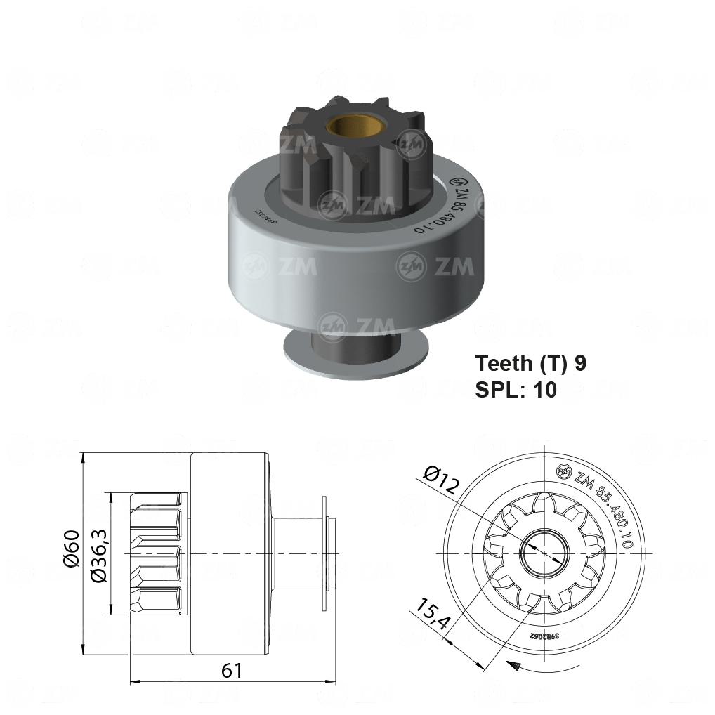 Impulsor de Partida para Chevrolet Blazer e S10 - ZM - 85.480.10