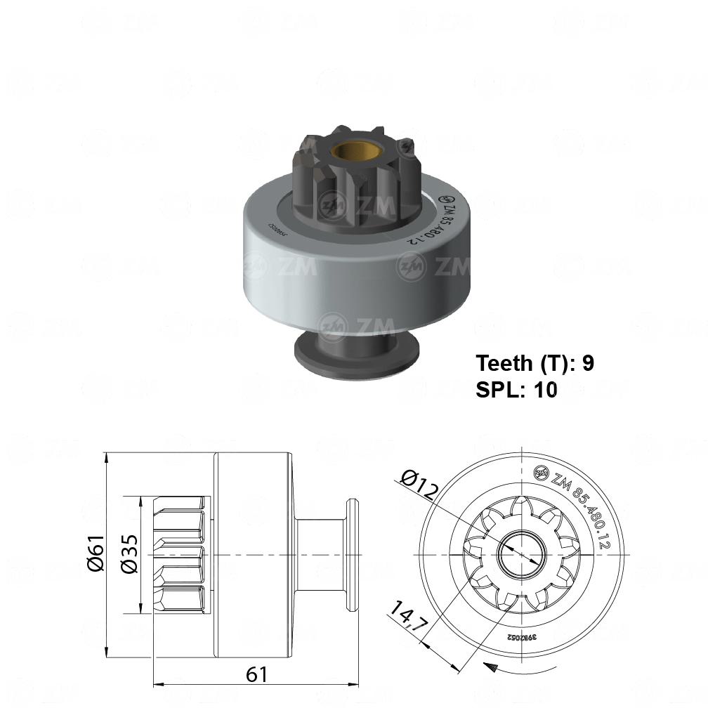 Impulsor de Partida para Ford F-250 - ZM - 85.480.12