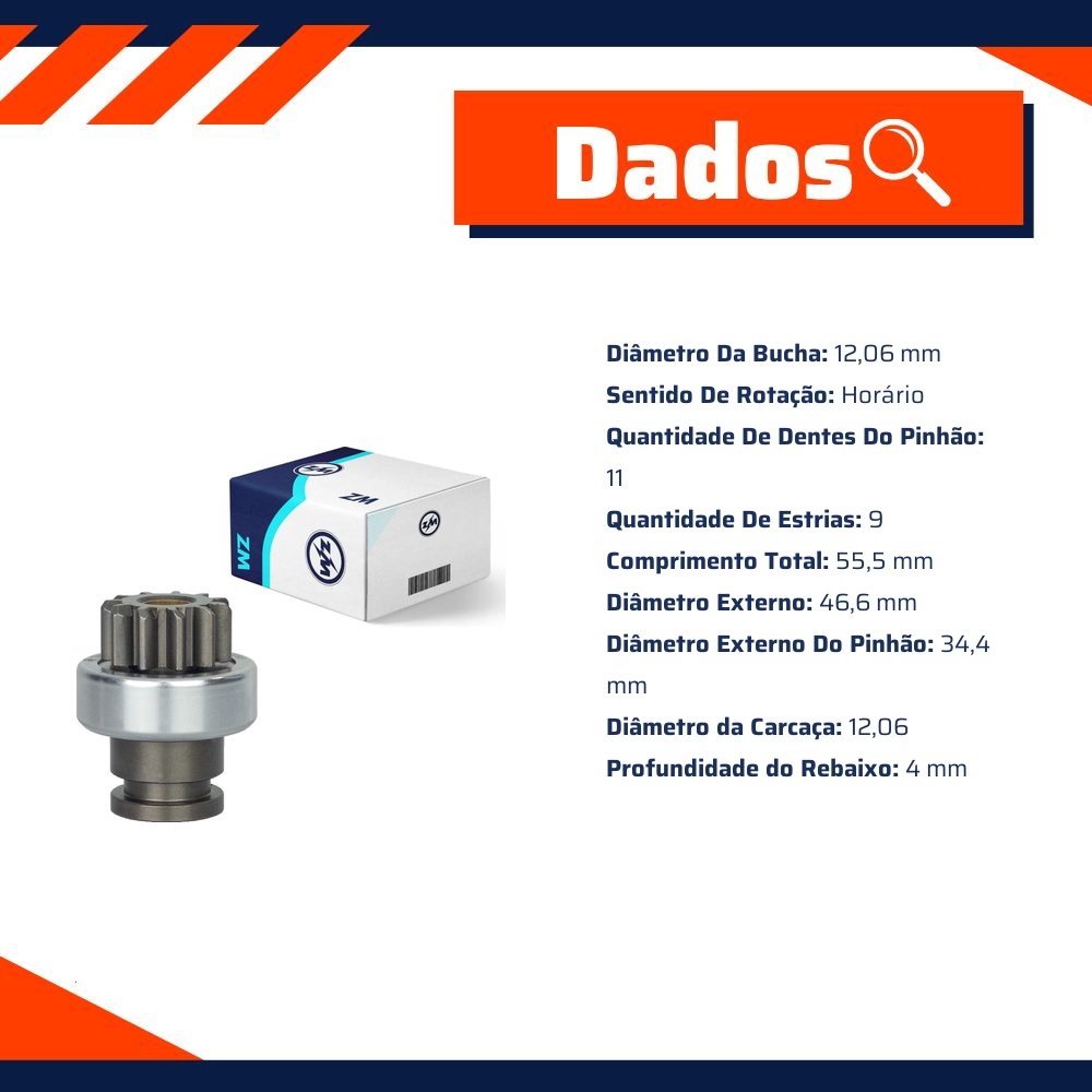 Impulsor de Partida para Ford Ranger - ZM - 85.480.18
