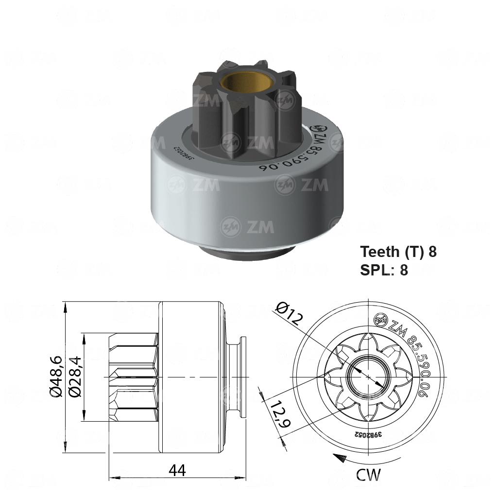 Impulsor de Partida para KIA Soul - ZM - 85.590.06