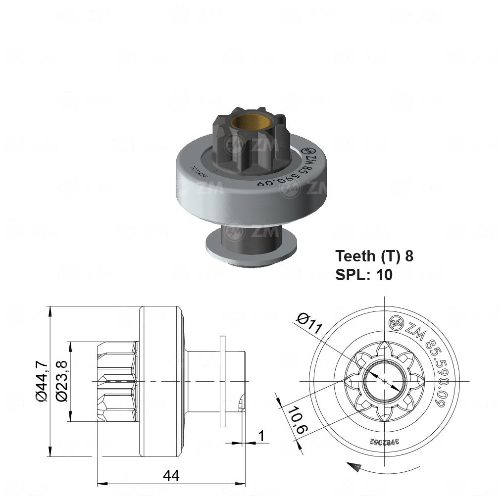 Impulsor de Partida para Chevrolet Corsa - ZM - 85.590.09