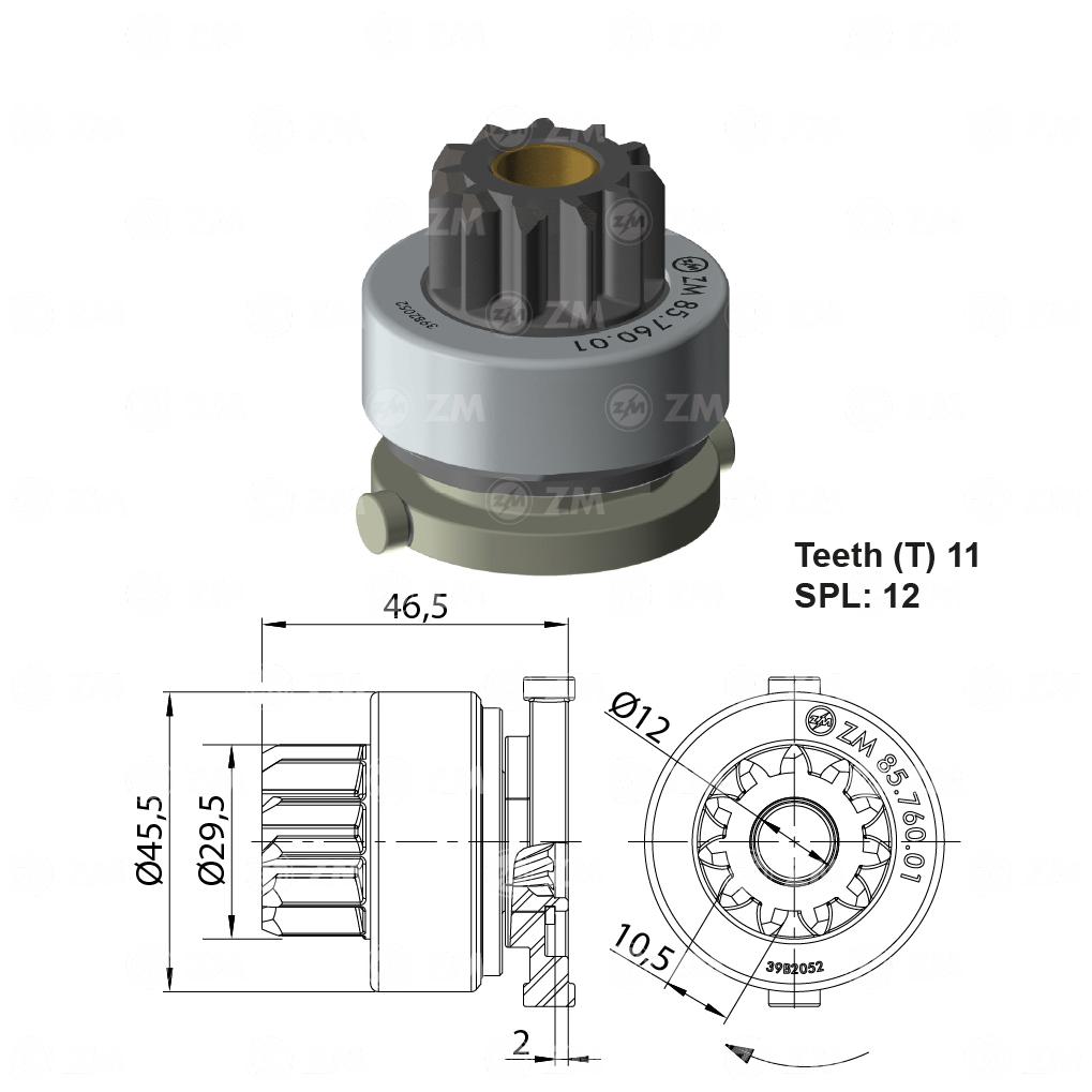 Impulsor de Partida para Ford Ranger - ZM - 85.760.01