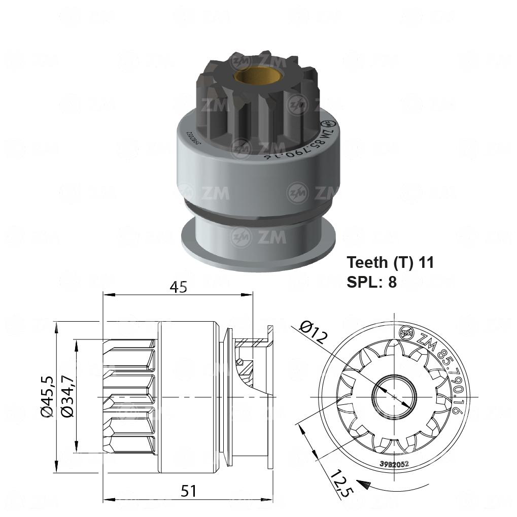Impulsor de Partida para Ford Fusion - ZM - 85.790.16