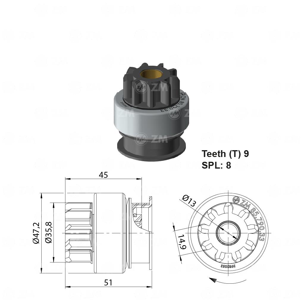 Impulsor de Partida para Renault Master e Troller T4 - ZM - 85.790.33
