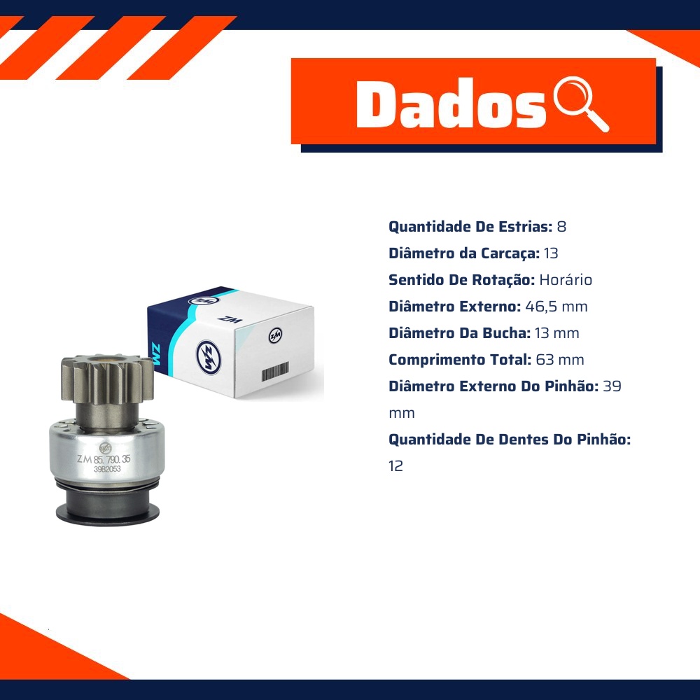 Impulsor de Partida para Ford Ranger - ZM - 85.790.35