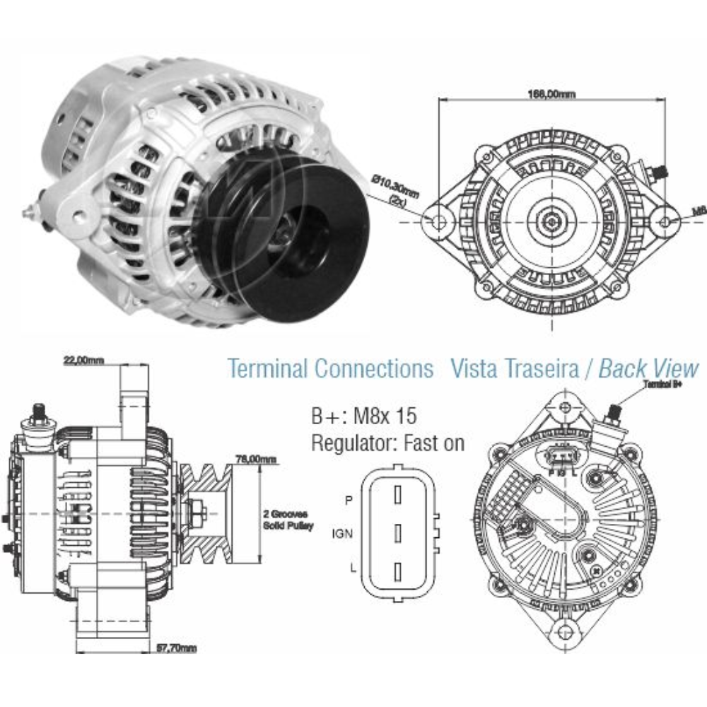 Alternador 24V 60A - ZM - 90.205.01