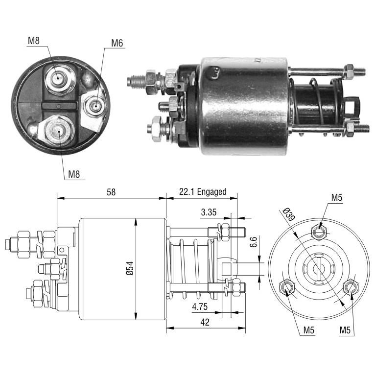 Relê Auxiliar de Partida para Fiat Marea e Marea Weekend - ZM - 9-595