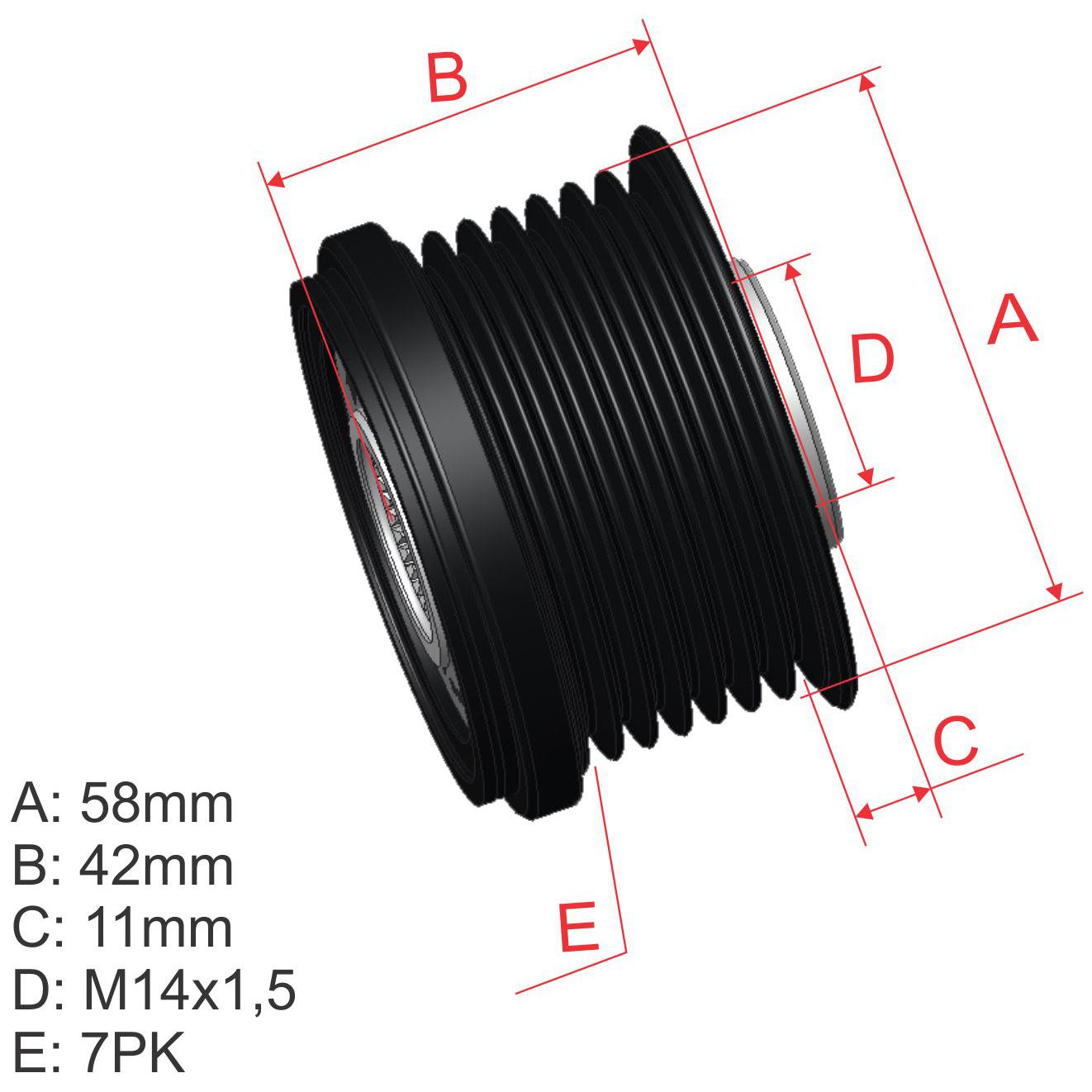 Polia de Roda Livre Oap do Alternador para Toyota Hilux e Land Cruiser - ZM - 96.005.08