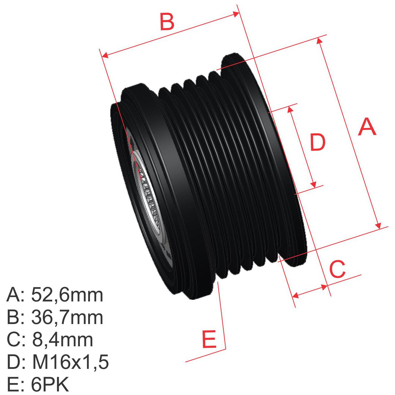 Polia de Roda Livre Oap do Alternador para Nissan X-TRAIL - ZM - 96.012.02