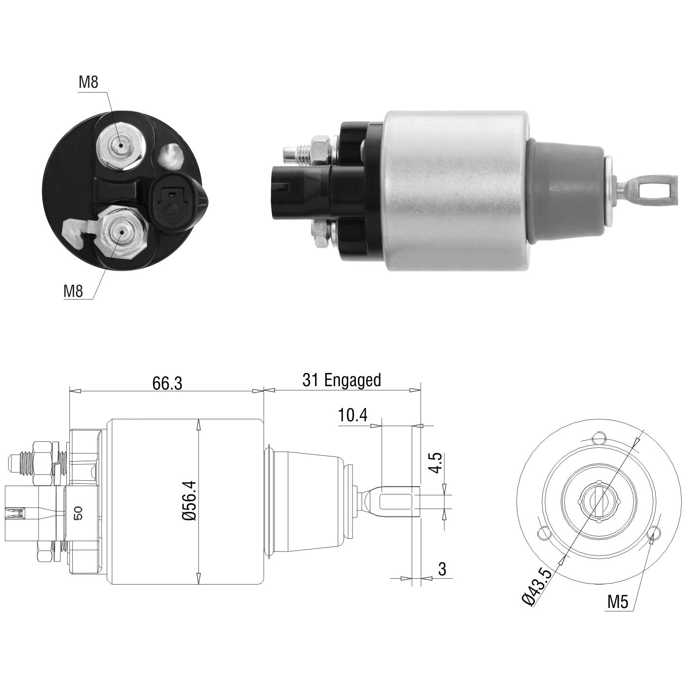 Relê Auxiliar de Partida para Chrysler NEON e Stratus - ZM - 979