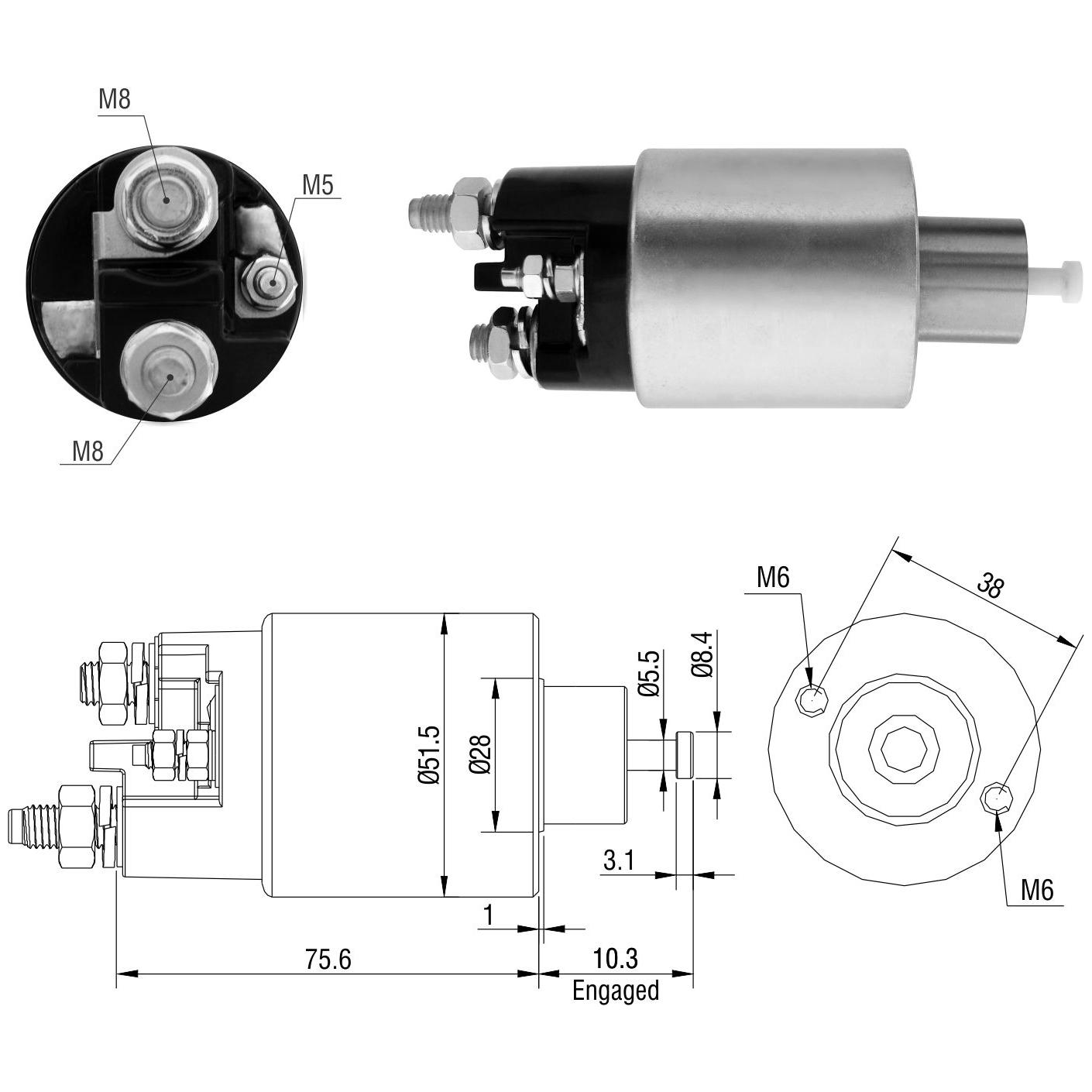 Relê Auxiliar de Partida para Renault Kangoo e Logan - ZM - 995