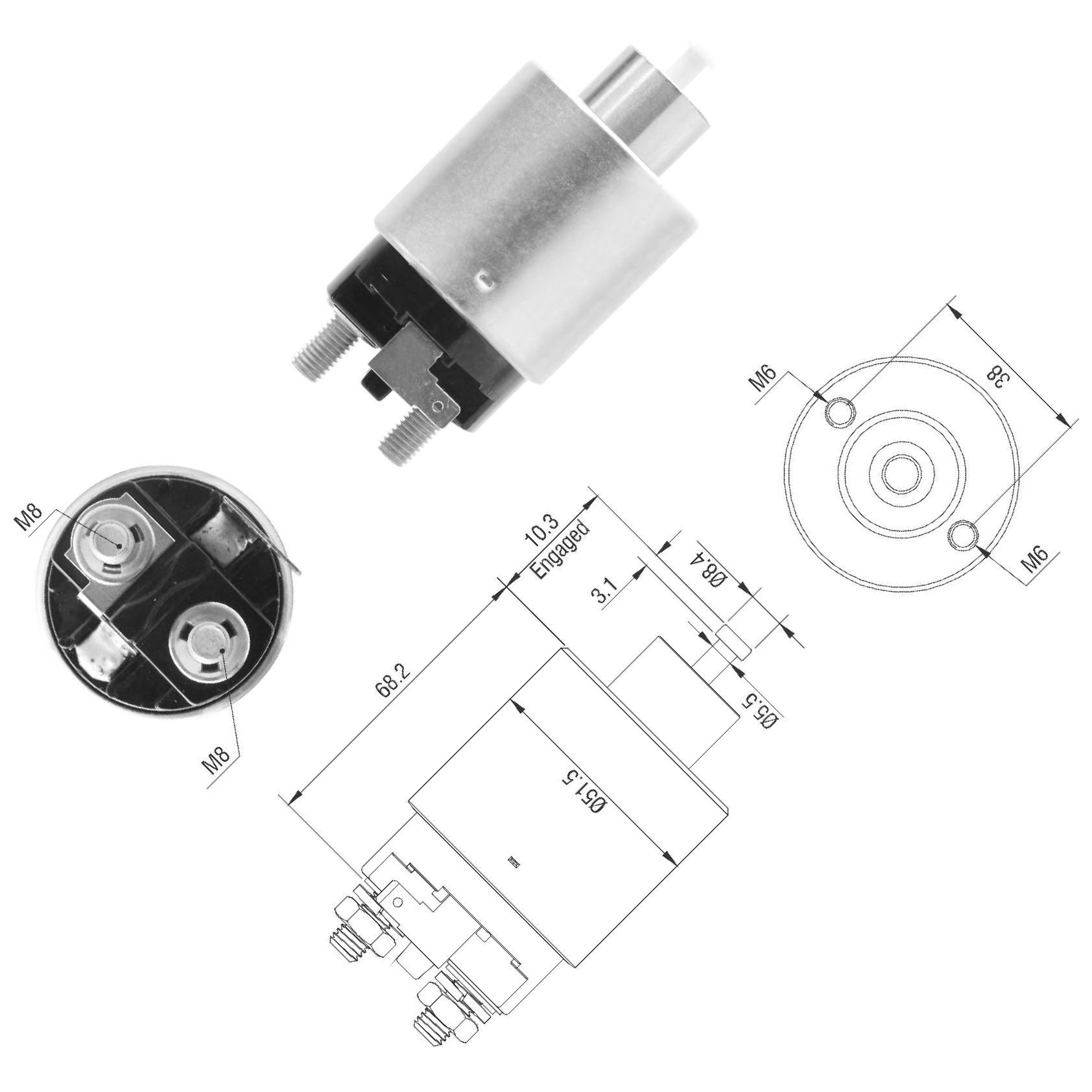 Relê Auxiliar de Partida para Mitsubishi L200 - ZM - 9-995