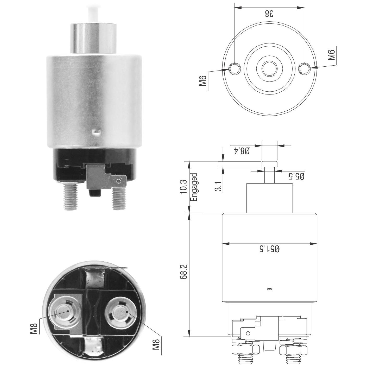Relê Auxiliar de Partida para Mitsubishi L200 - ZM - 9-995