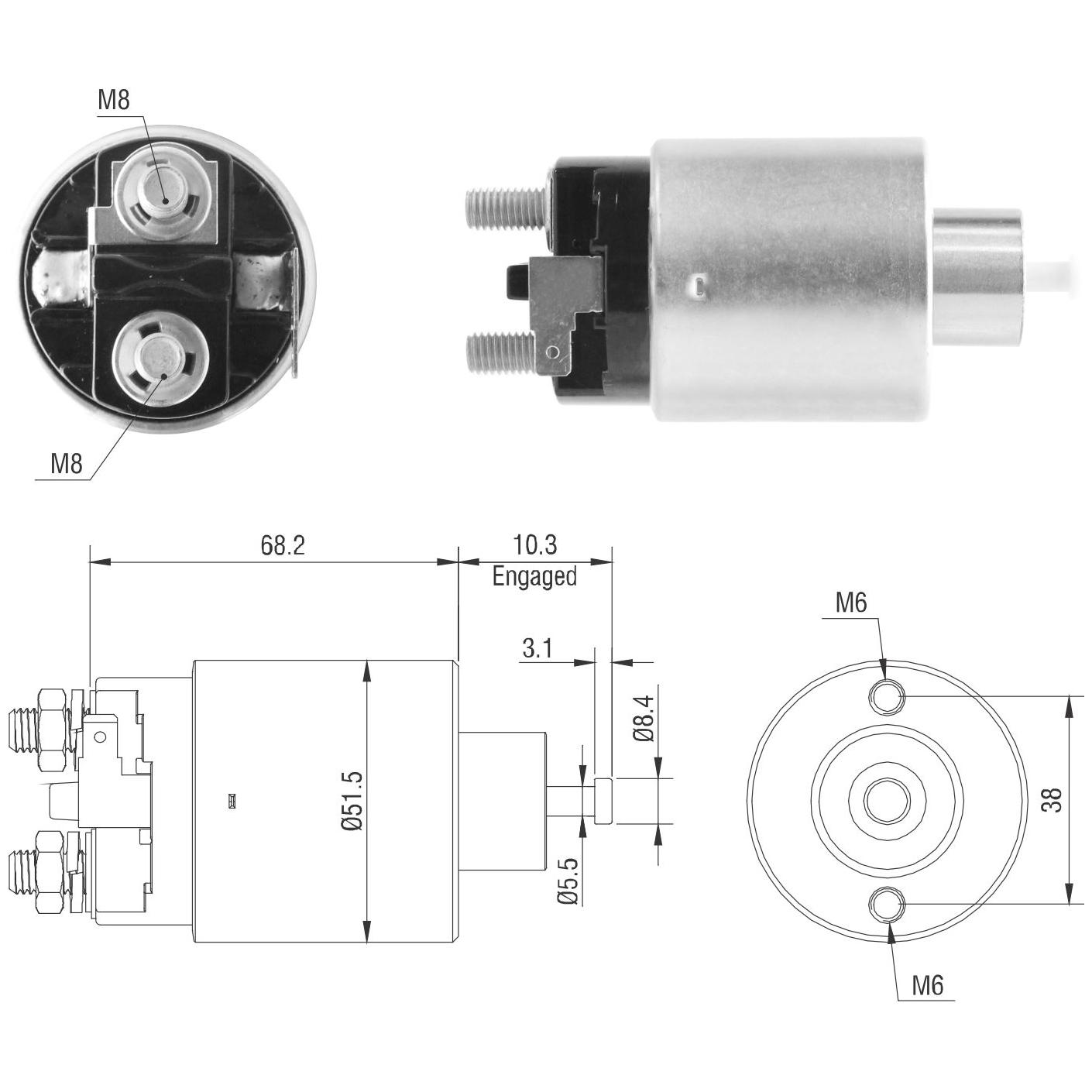 Relê Auxiliar de Partida para Mitsubishi L200 - ZM - 9-995
