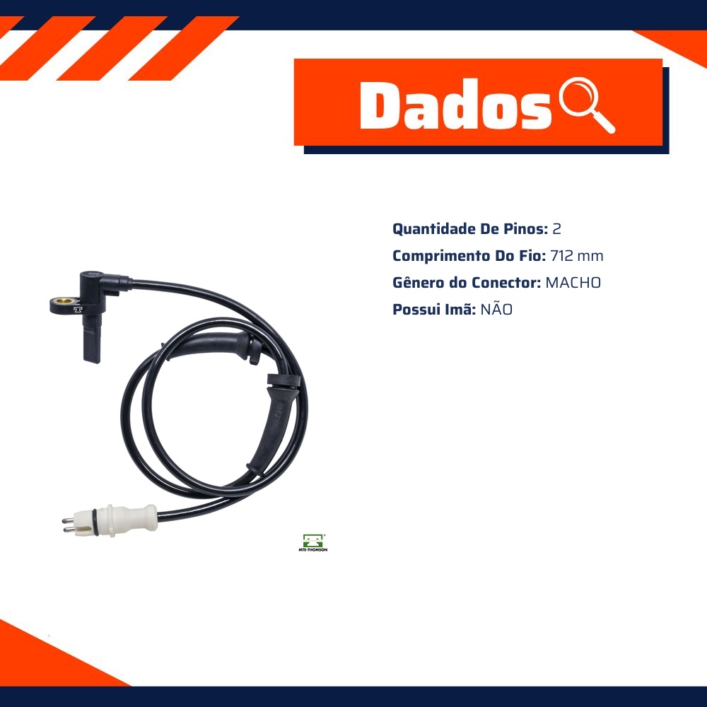 Sensor de Velocidade da Roda ABS para Fiat Palio Weekend - MTE-THOMSON - 73464