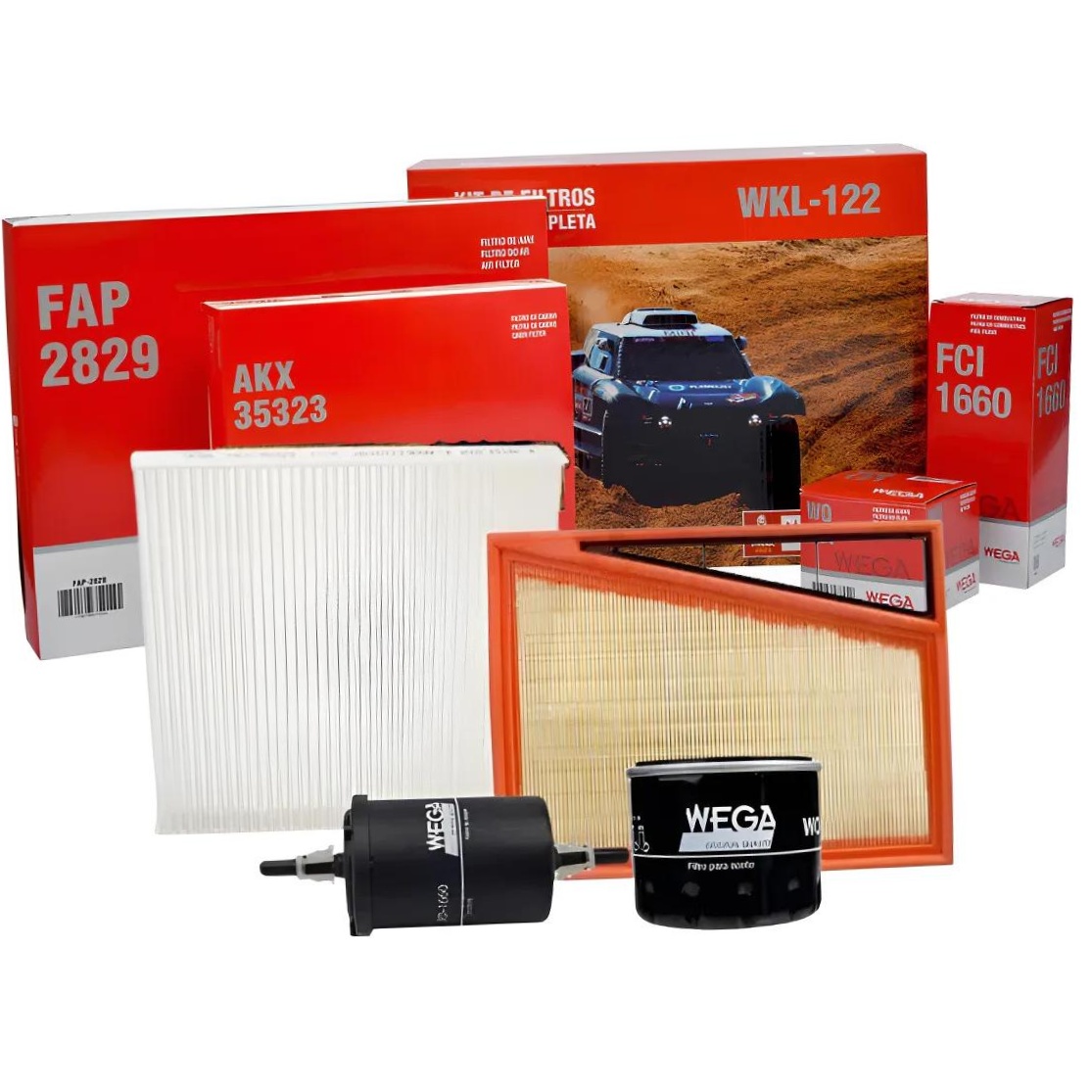Kit Troca Completa Óleo Ar Cabine Combust Argo Mobi Uno Cronos Pulse Strada - Wega - WKL-122