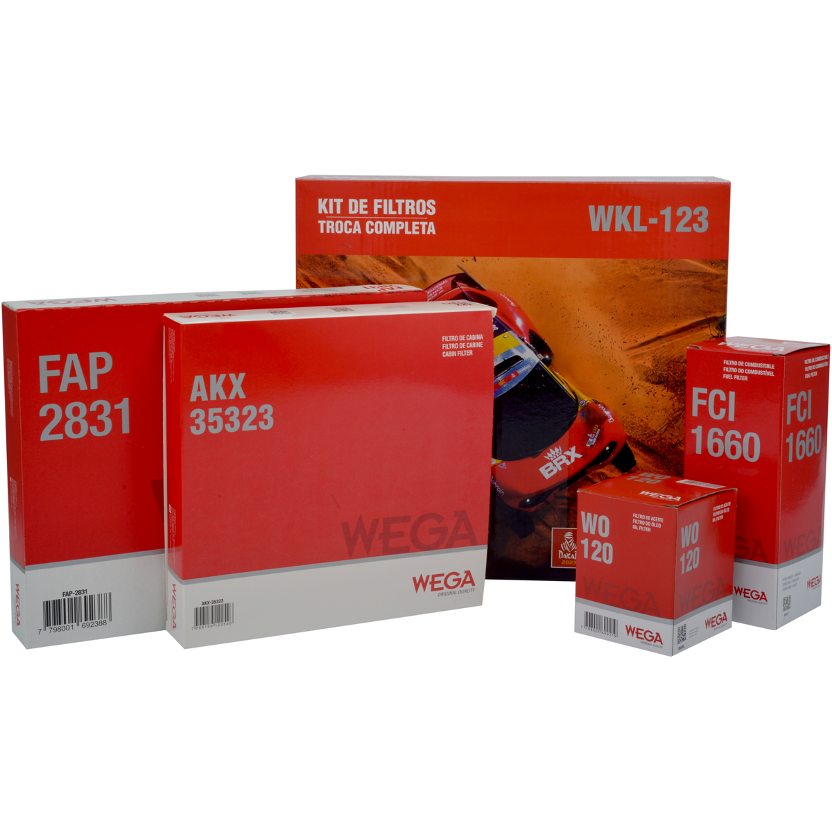 Kit Filtros Fiat Palio Palio Weekend Strada 1.0 1.4 - Wega - WKL-123