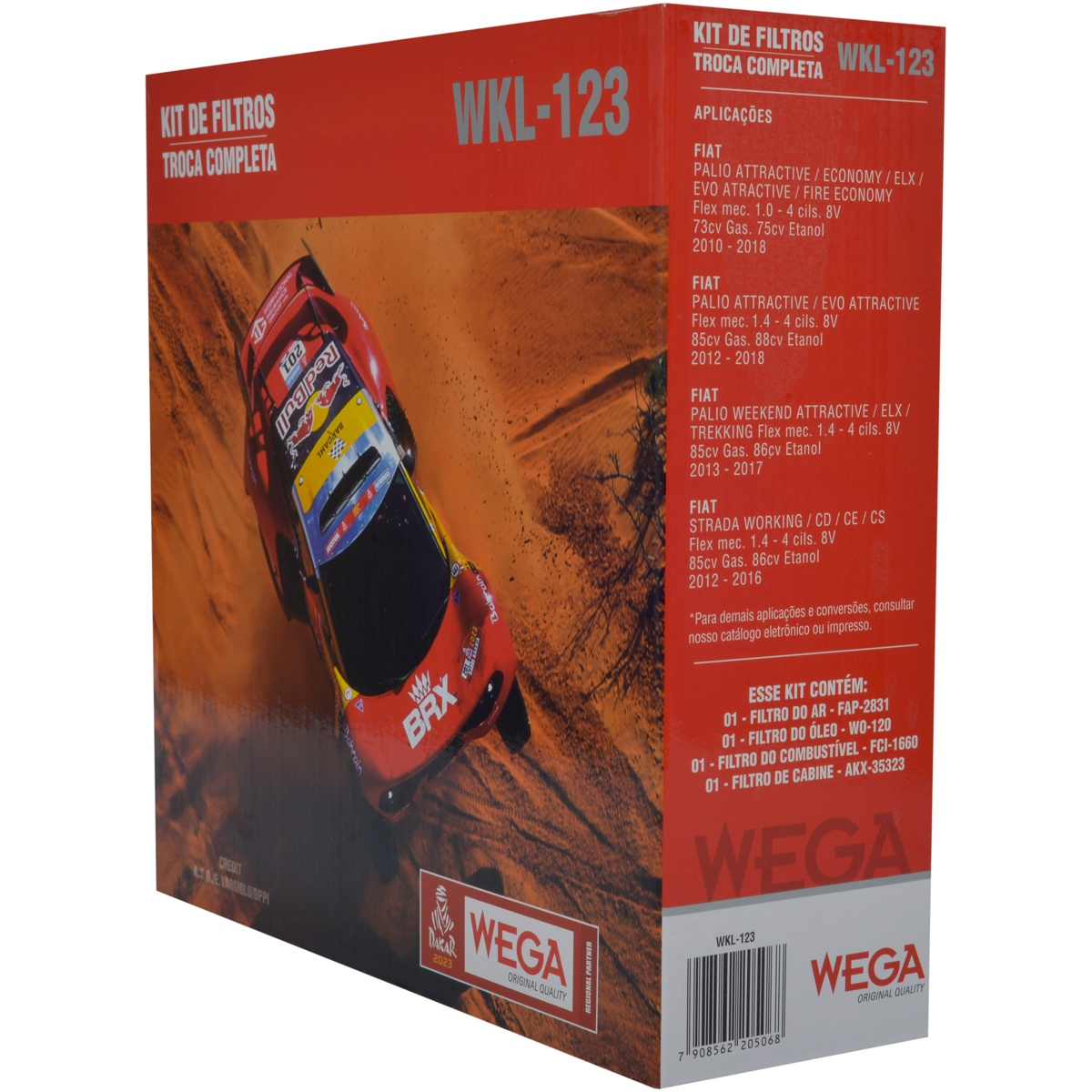 Kit Filtros Fiat Palio Palio Weekend Strada 1.0 1.4 - Wega - WKL-123