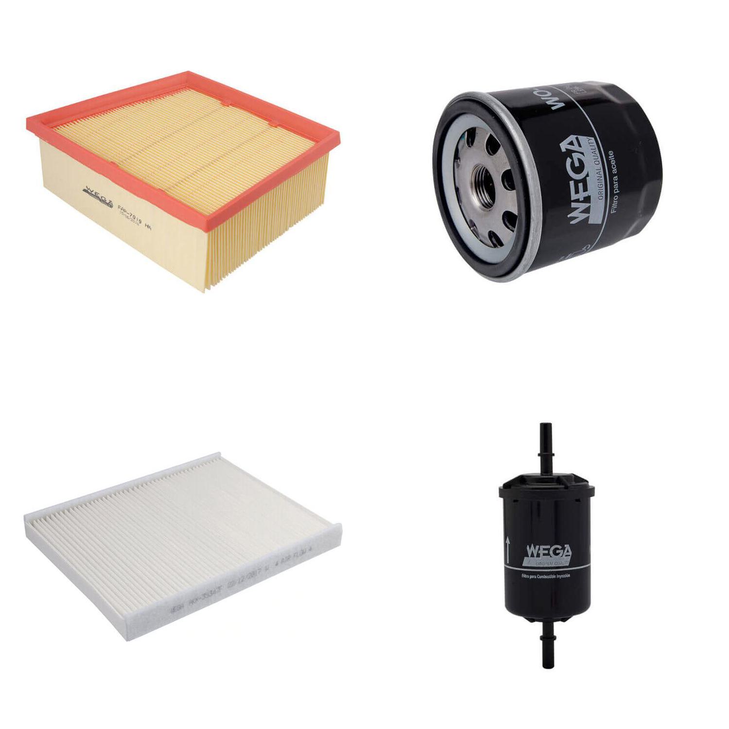 Kit Troca Filtro Ar Comb Óleo Cabine Ford EcoSport 2.0 16V 17/21 Ka 1.5 12V 18/21 - Wega - WKL-161