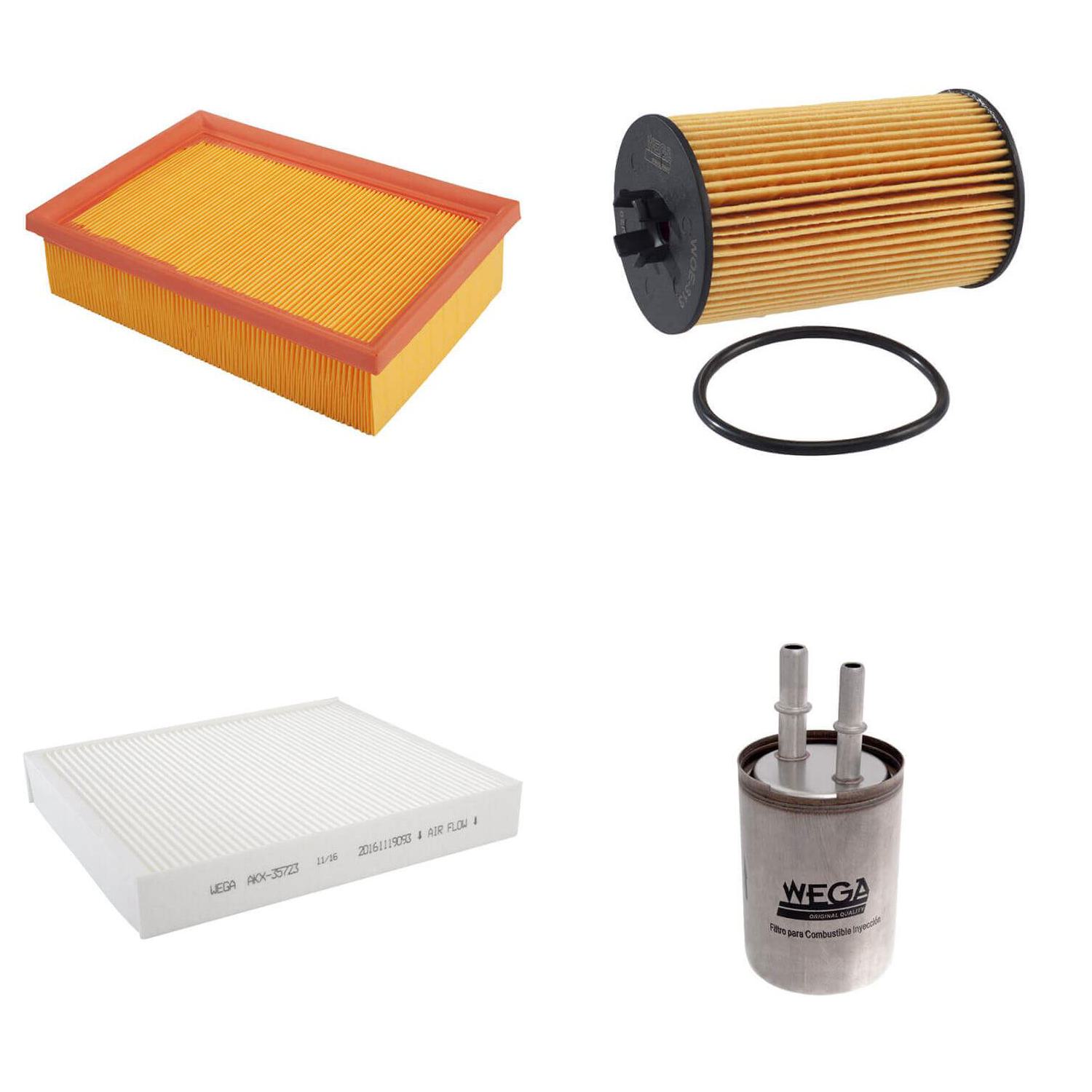 Kit Filtros de Ar Combustível Óleo e Cabine para Chevrolet Tracker - Wega - WKL-182