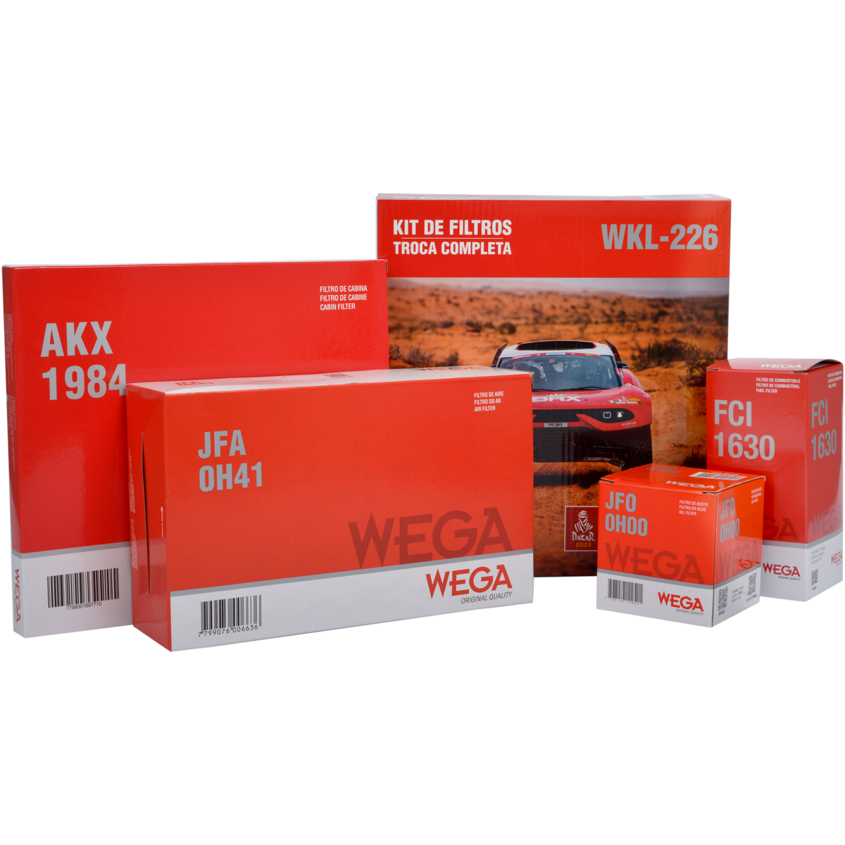 Kit Filtros de Ar Combustível Óleo e Cabine para Hyundai HB20 e HB20S - Wega - WKL-226