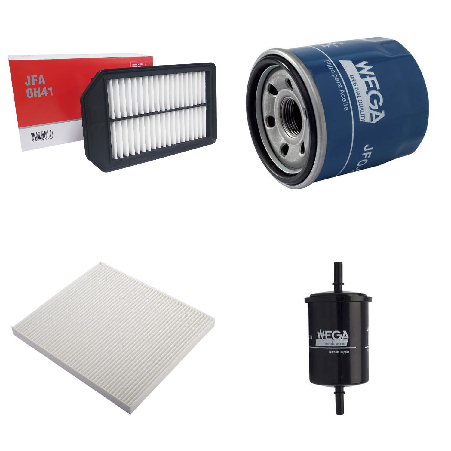 Kit Filtros de Ar Combustível Óleo e Cabine para Hyundai HB20 e HB20S - Wega - WKL-226