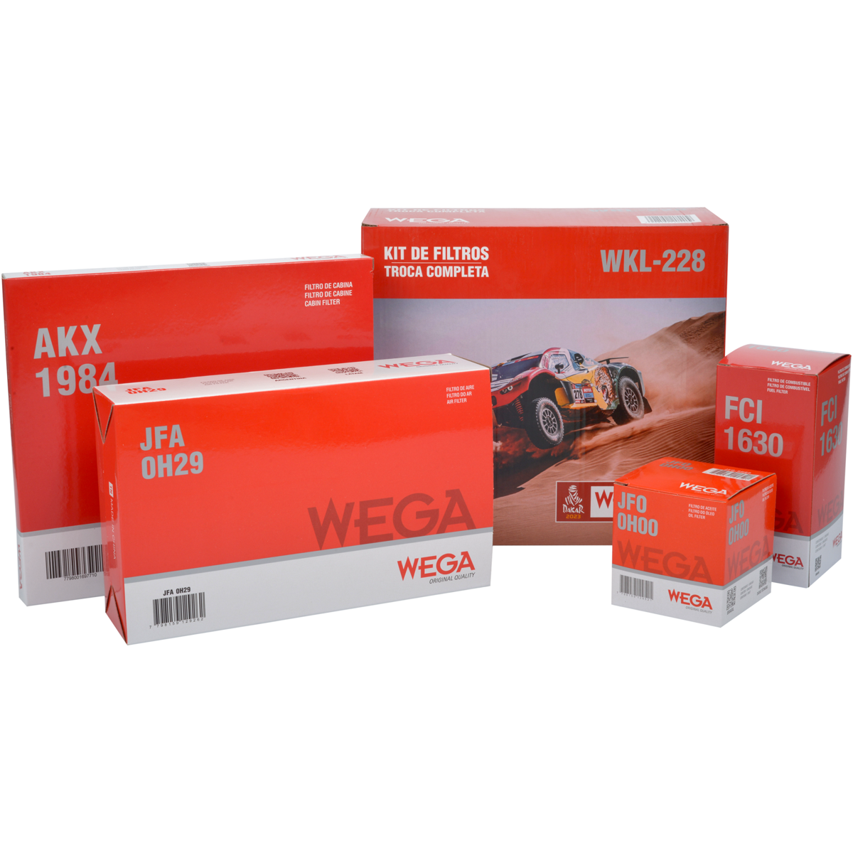 Kit Troca Completa Filtros Ar Combustível Óleo Cabine HB20S 1.0 12V TGDi 16/19 - Wega - WKL-228