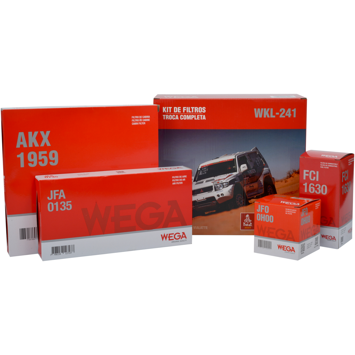 Kit Filtros de Ar Combustível Óleo e Cabine para Nissan March e Versa - Wega - WKL-241