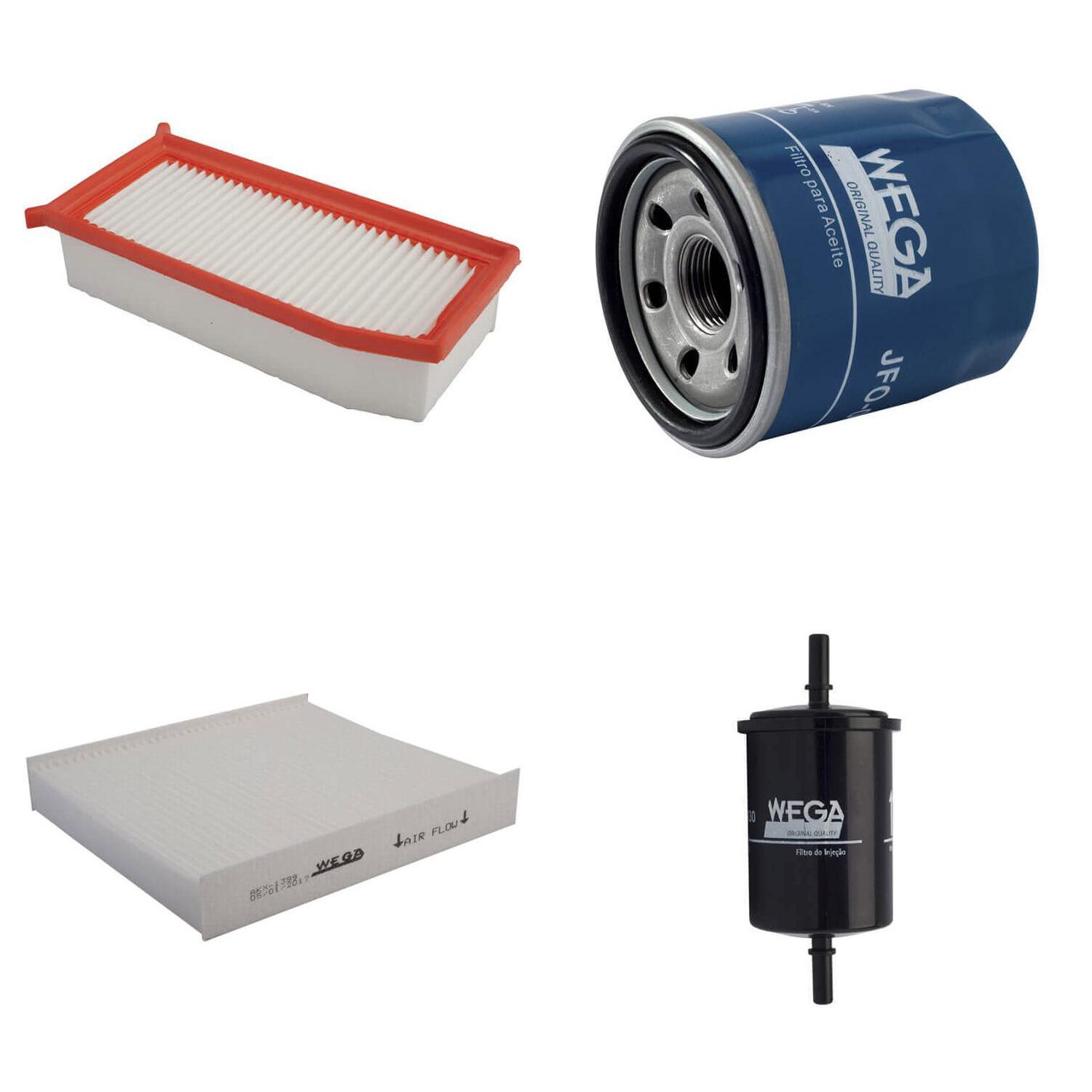Kit Filtro Ar Óleo Comb Cab Renault Captur Duster Logan Sandero 1.6 16V SCe 17/22 - Wega - WKL-260