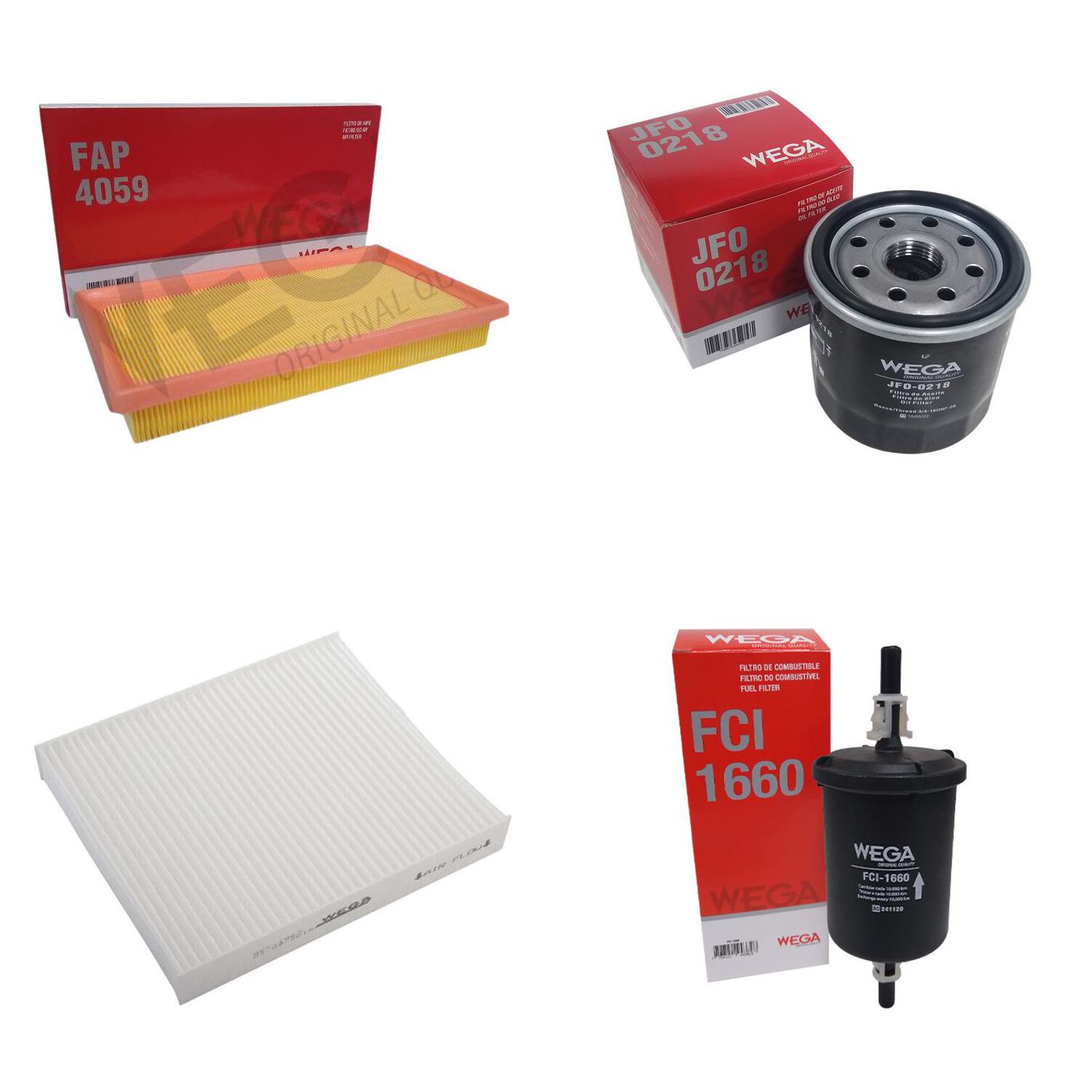 Kit Filtros de Ar Combustível Óleo e Cabine para Toyota Corolla e Corolla Cross - Wega - WKL-283