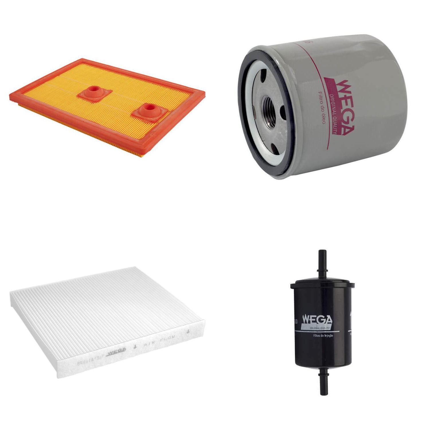 Kit Troca Completa Filtros Ar Combustível Oleo Polo Tcross Virtus 1.4 16V TSI 19/24 - Wega - WKL-304