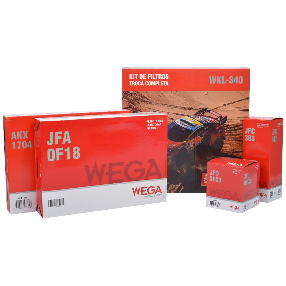 Kit Filtros de Ar Combustível Óleo e Cabine para Chery Tiggo 5X e Tiggo 7 - Wega - WKL-340