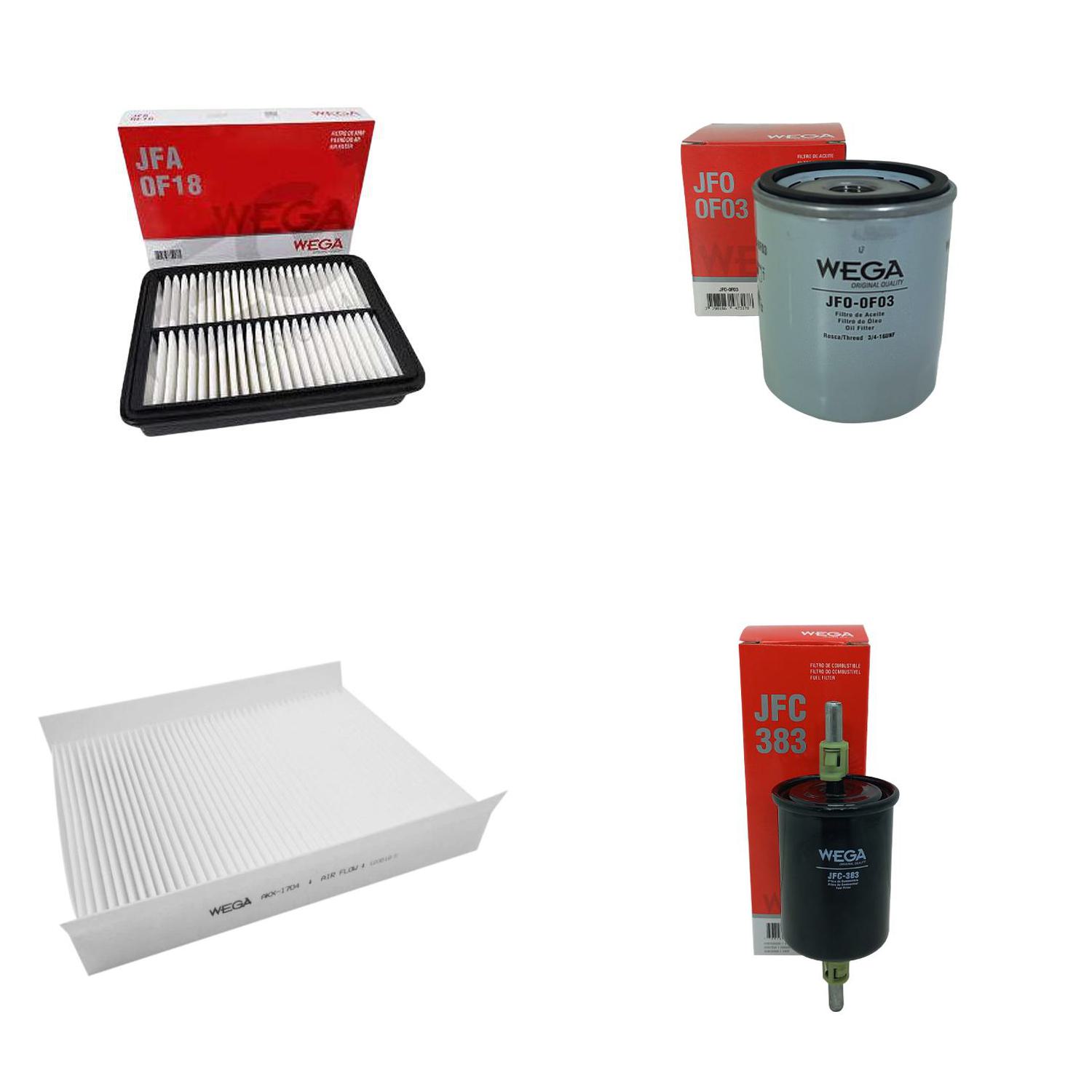 Kit Filtros de Ar Combustível Óleo e Cabine para Chery Tiggo 5X e Tiggo 7 - Wega - WKL-340