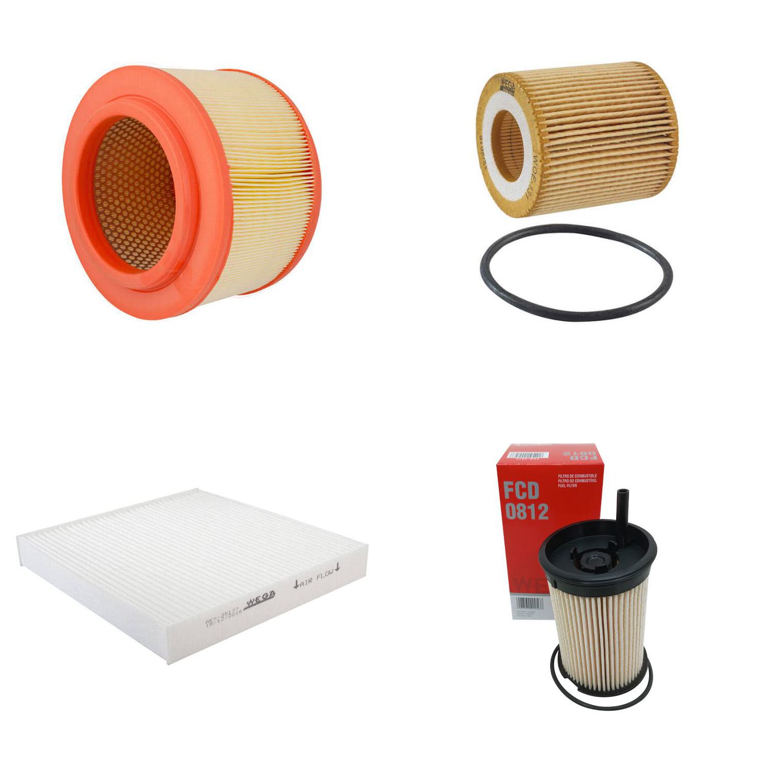 Kit Troca Filtro Ar Óleo Comb Cab Ford Ranger 2.2 16V Diesel 3.2 20V Diesel 21/24 - Wega - WKU-421