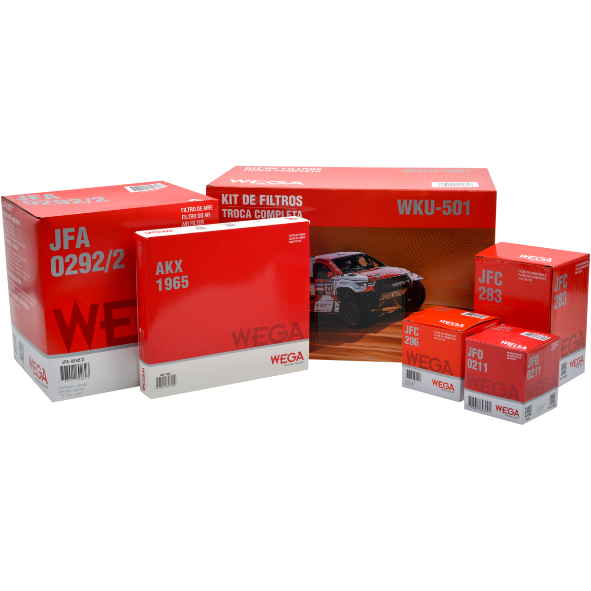 Kit Troca Filtro Ar Óleo Cabine Comb Toyota Hilux SW4 TDI 2.5 3.0 16V Diesel 12/15 - Wega - WKU-501