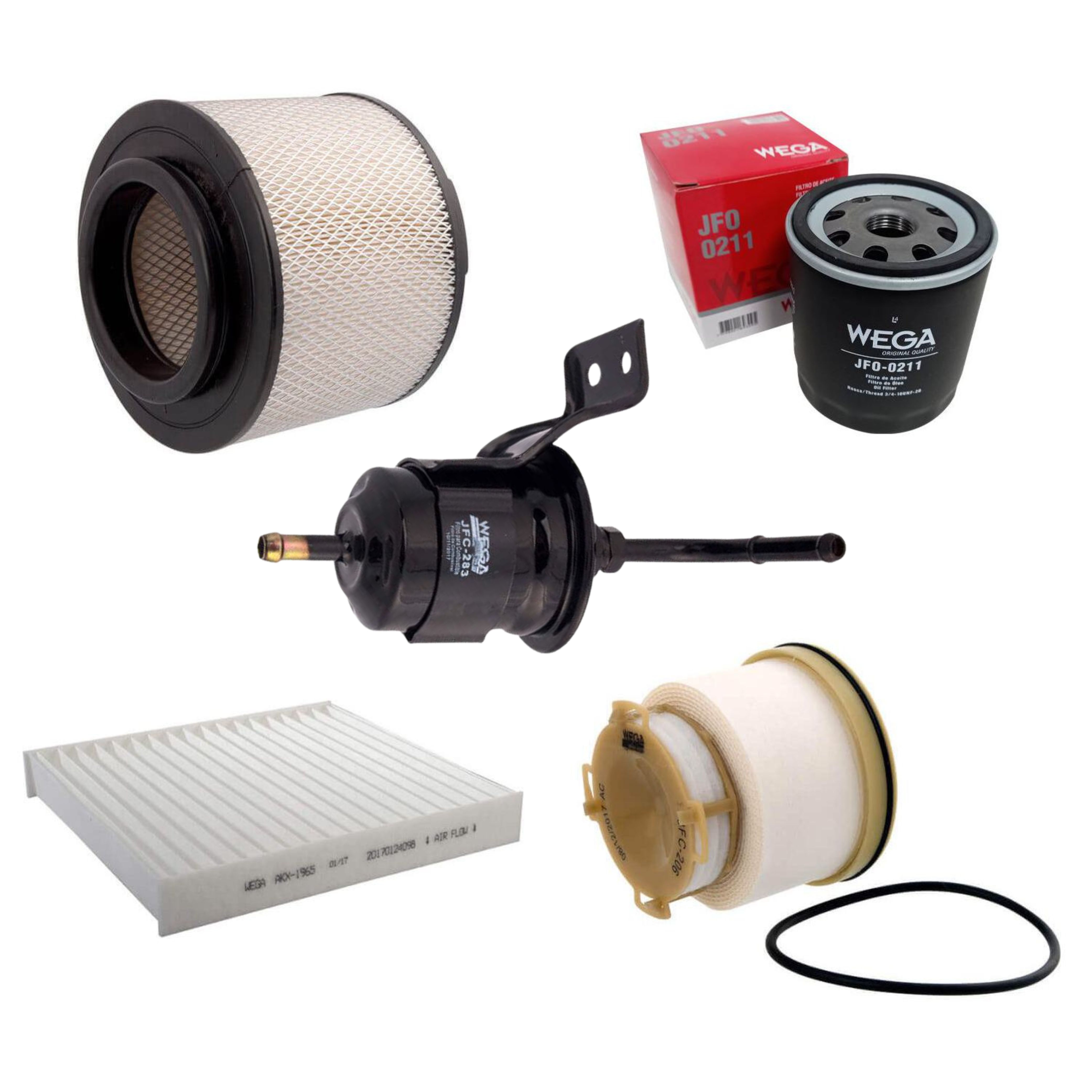 Kit Troca Filtro Ar Óleo Cabine Comb Toyota Hilux SW4 TDI 2.5 3.0 16V Diesel 12/15 - Wega - WKU-501