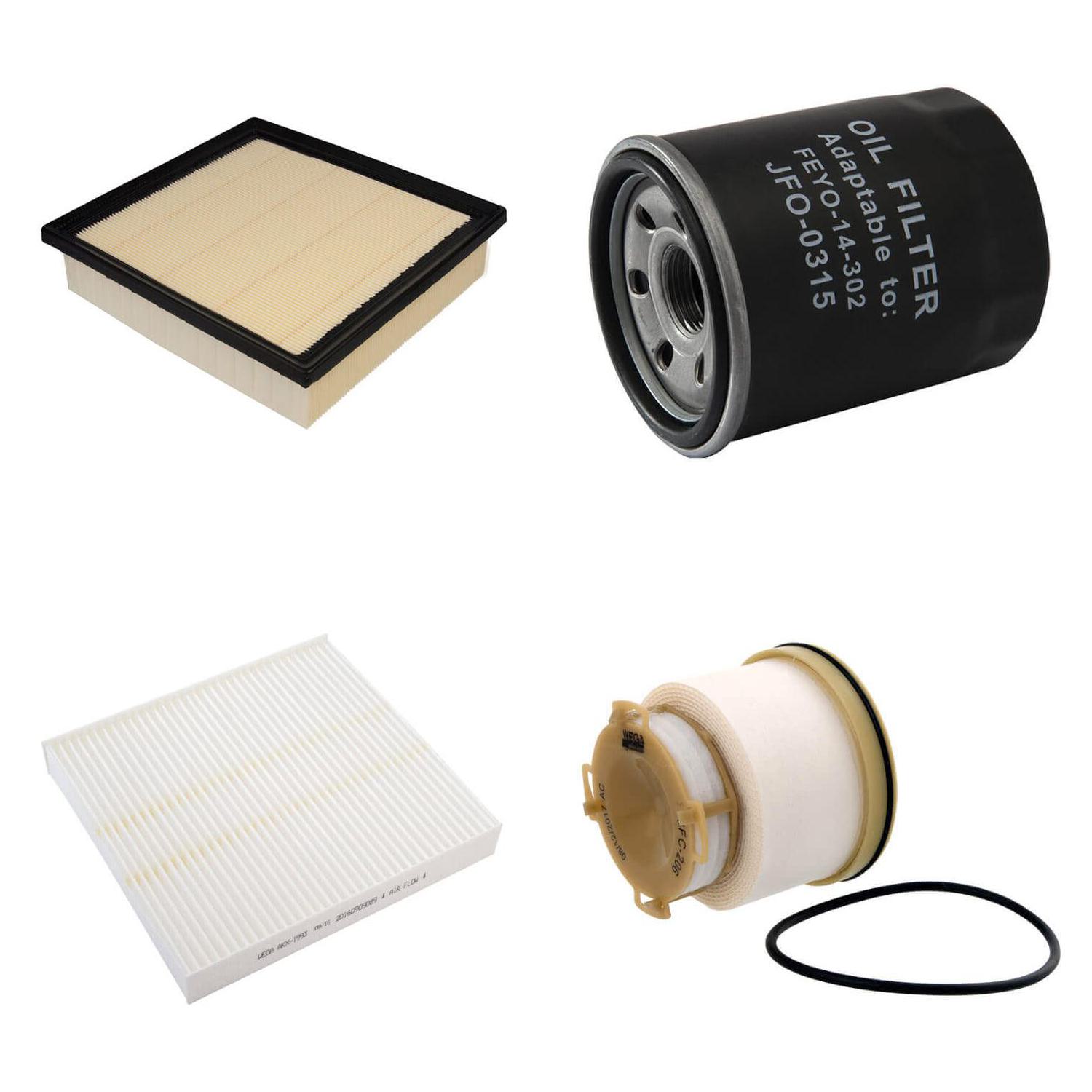 Kit Filtro Ar Comb Óleo Cab Mitsubishi L200 Pajero Sport 2.4 16V 4N15 TD 16/24 - Wega - WKU-541