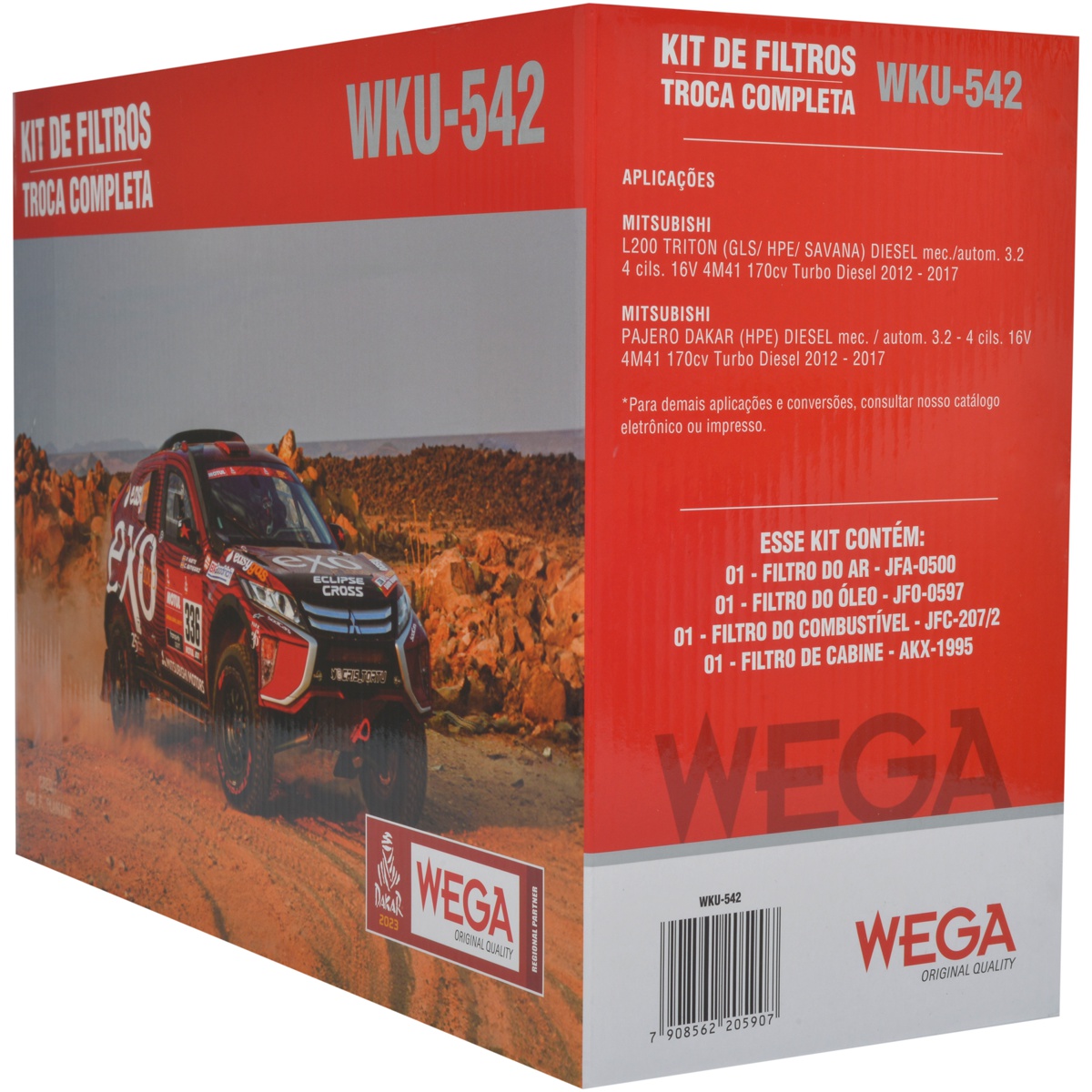 Kit Filtros Mitsubishi L200 Triton Pajero Dakar 3.2 para Mitsubishi Pajero Dakar - Wega - WKU-542