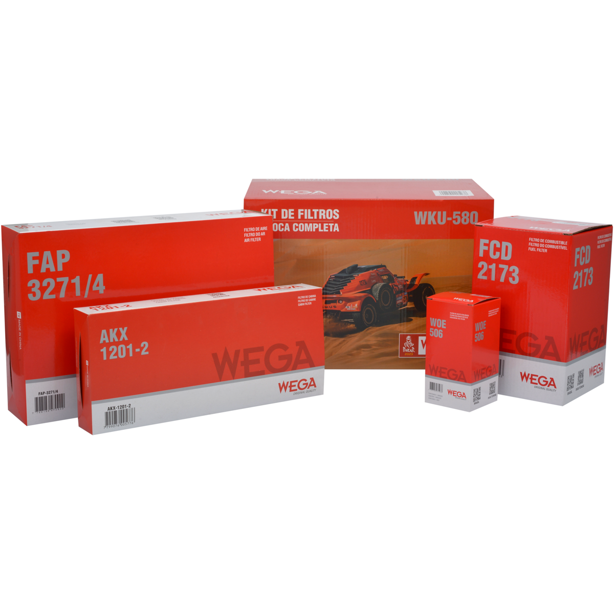Kit Troca Completa Filtros Ar Combustível Óleo Cabine Master 2.3 16V Diesel 22/24 - Wega - WKU-580