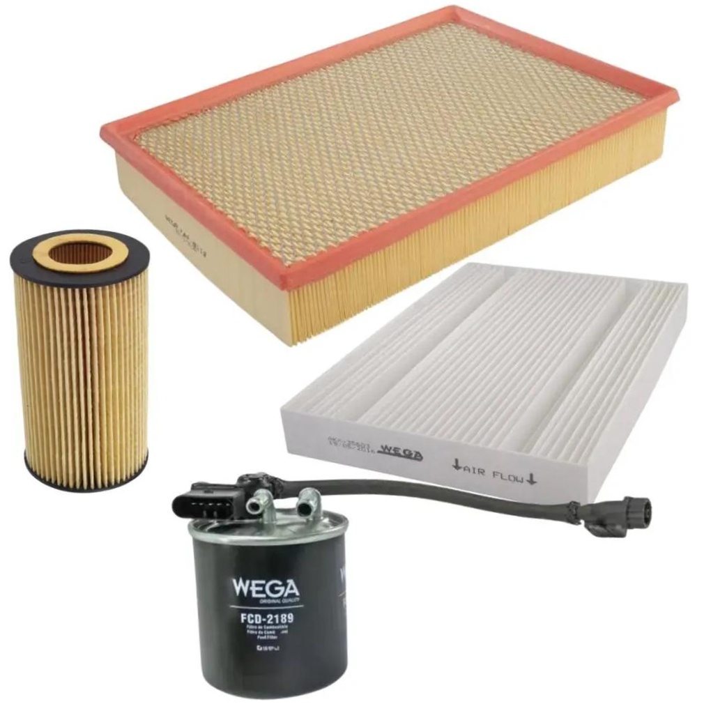 Kit Filtro Ar Óleo Comb Comb Cab MB Sprinter 314 416 516 CDI 2.2 16V OM651 19/24 - Wega - WKU-601