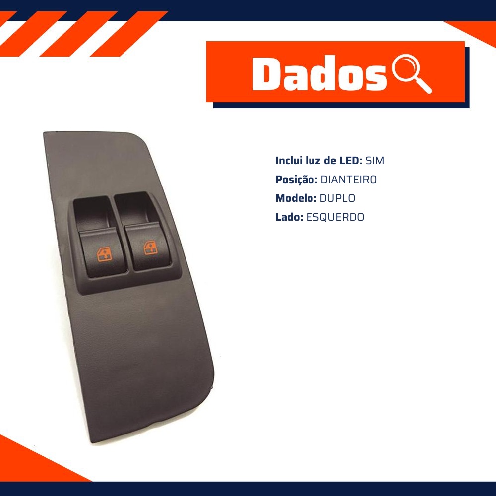 Interruptor do Vidro Elétrico Duplo - Multiqualita - FI1019