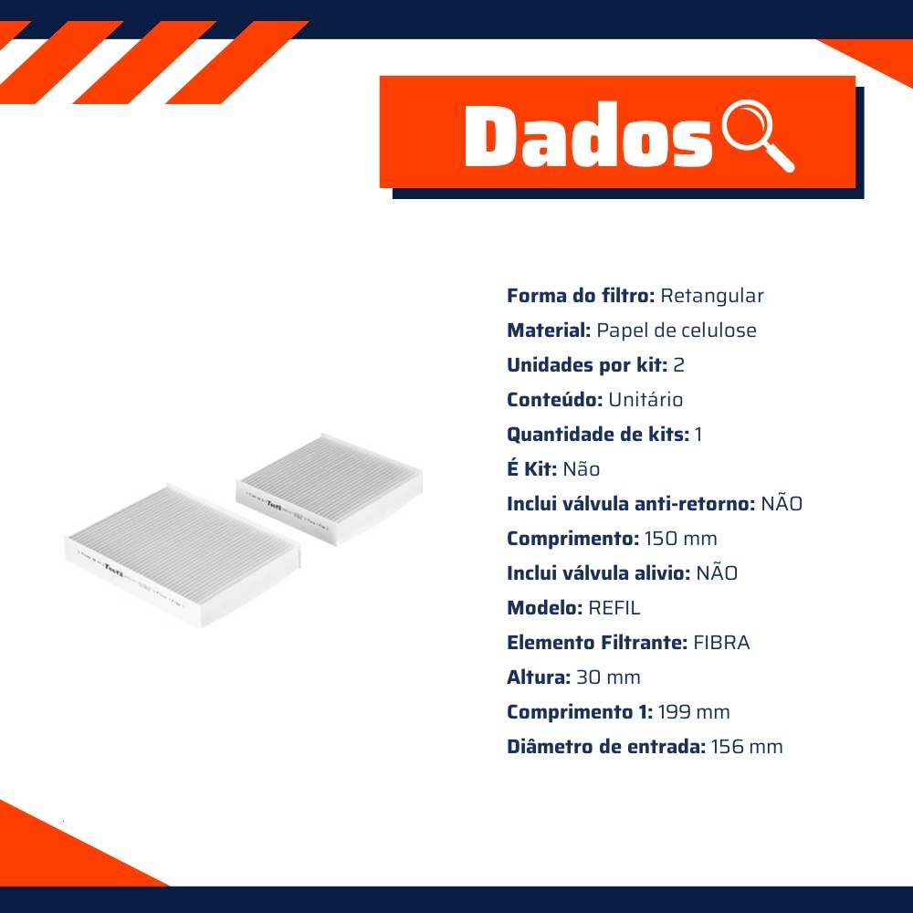 FIltro de Ar Condicionado Cabine - Tecfil - ACP811/9