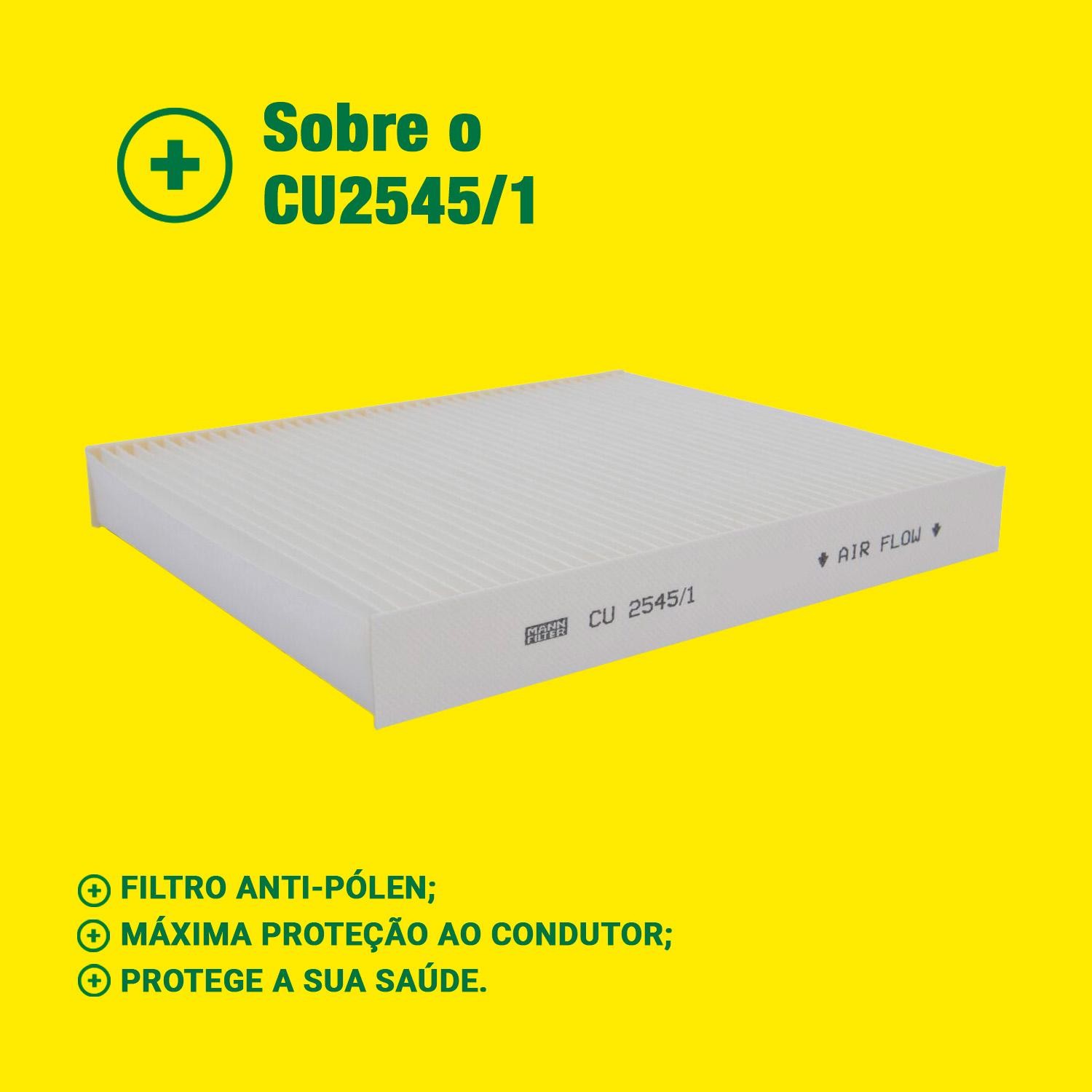 FIltro de Ar Condicionado Cabine - Mann-Filter - CU2545/1