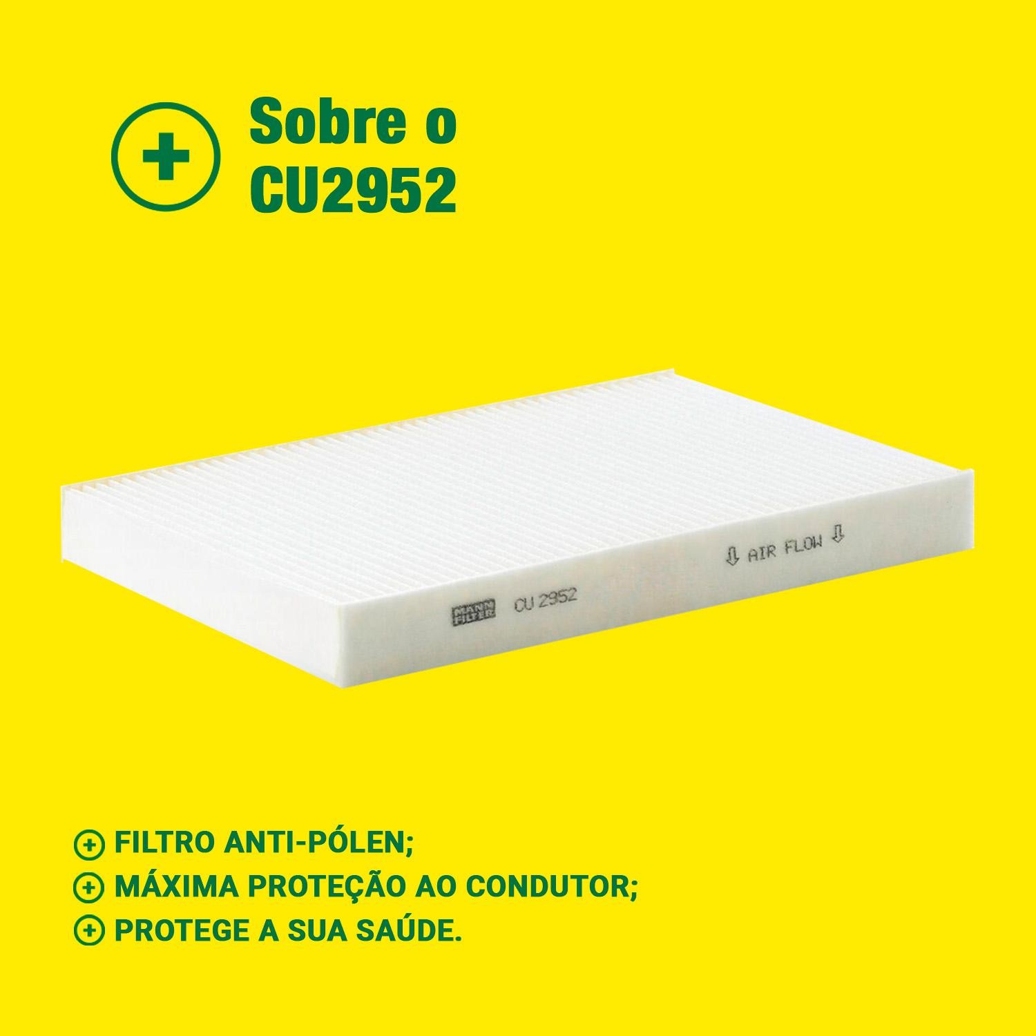 FIltro de Ar Condicionado Cabine - Mann-Filter - CU2952