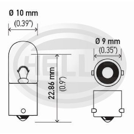 10 Lâmpadas da Lanterna Amarela Halogena 12V 4W - Hella - 3893