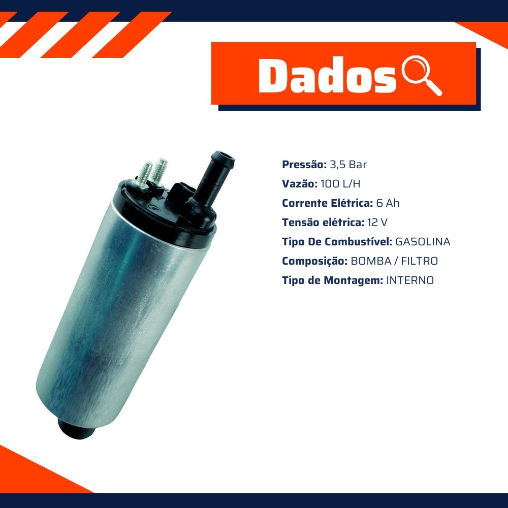 Refil da Bomba de Combustível Interno Gasolina 12V 100 L/H para Volkswagen Passat e Passat Variant - Euro - 10173