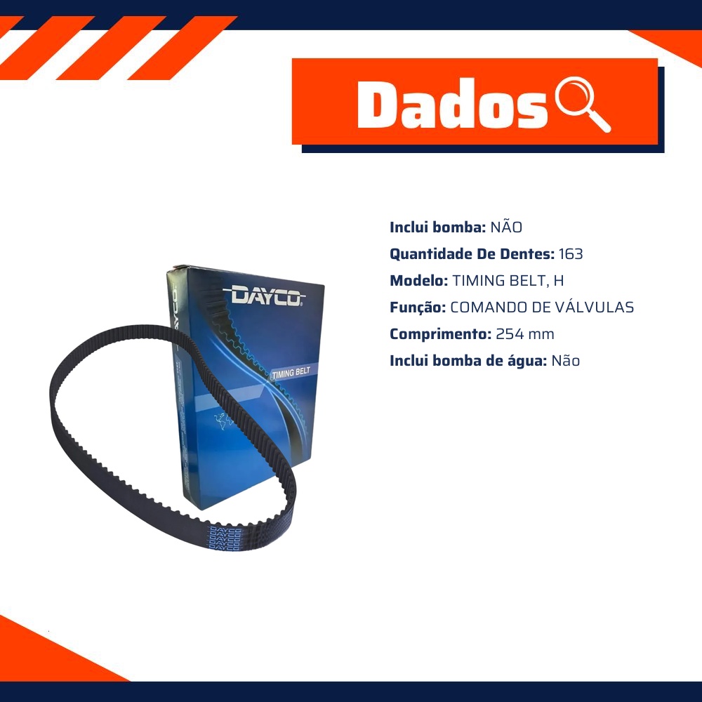 Correia Dentada Sincronizadora - Dayco - 163SP254H
