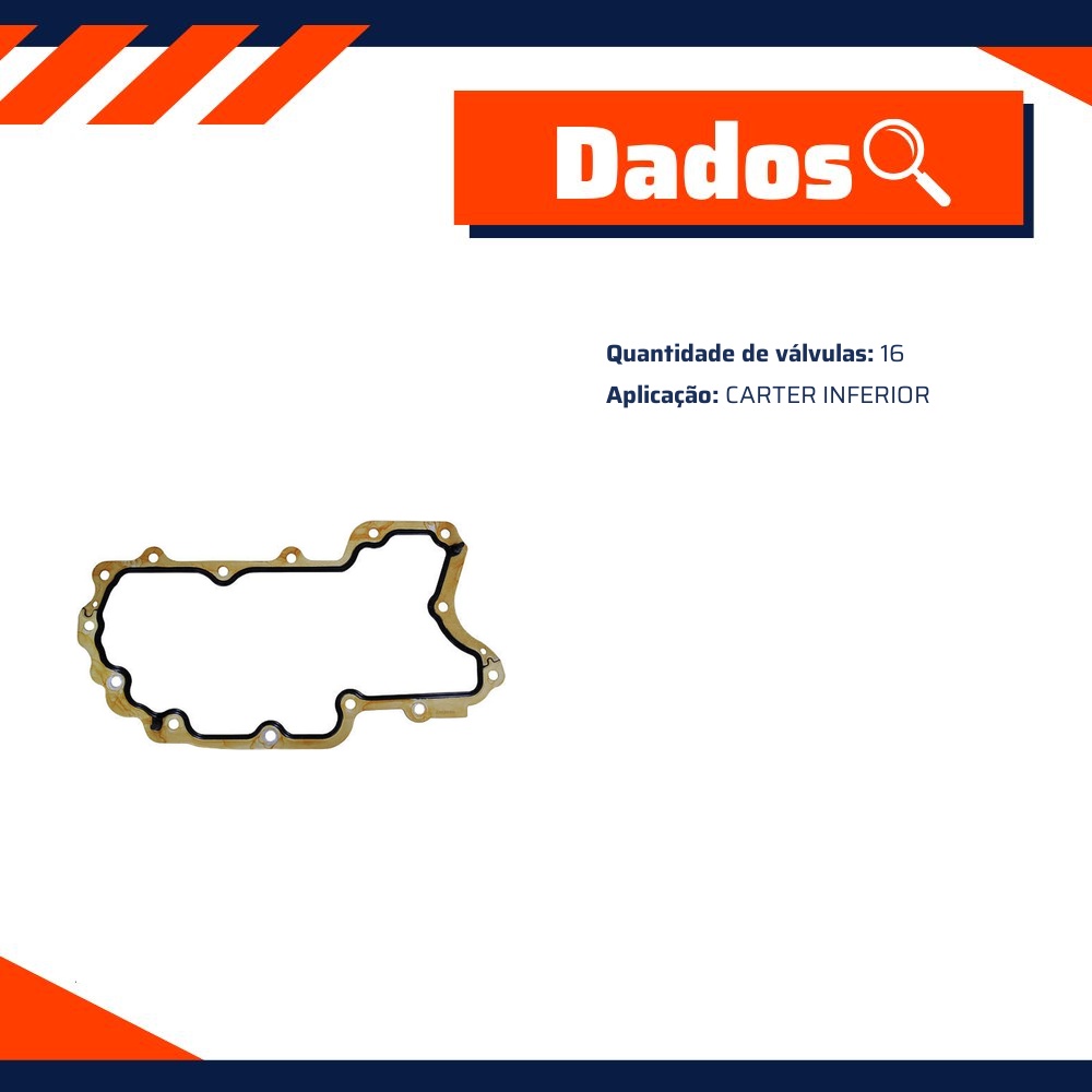 Junta do Cárter Inferior para Chevrolet S10 e Trailblazer - Taranto - 291330-1