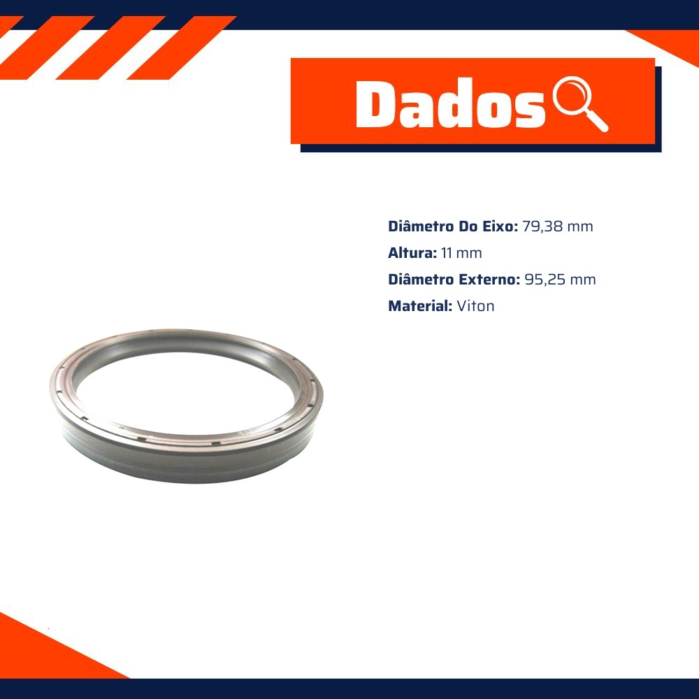 Retentor do Virabrequim 79,38 x 95,25 x 11 mm - Corteco - 7762V