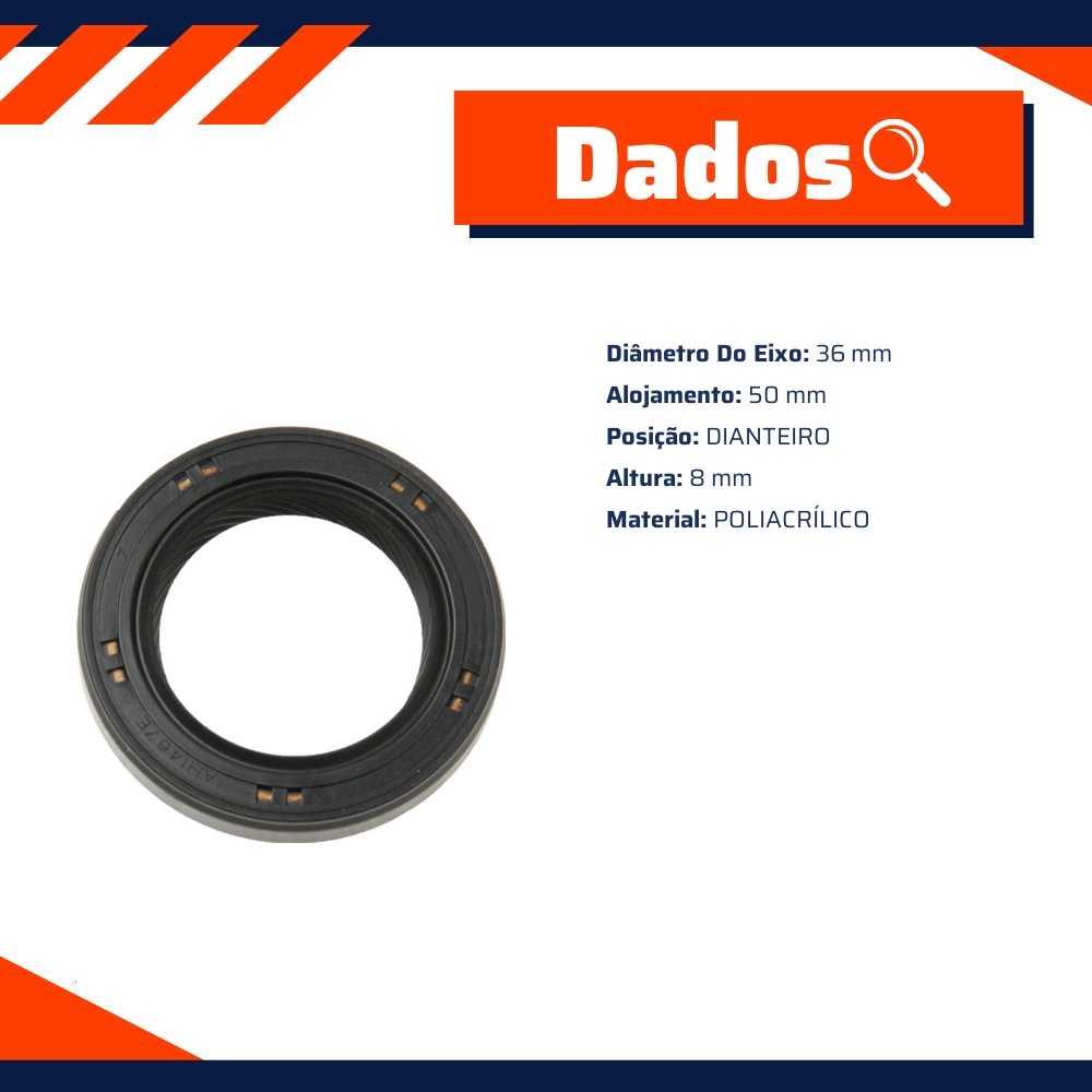 Retentor do Comando de Válvula Dianteiro Poliacrílico - Taranto - R460213P